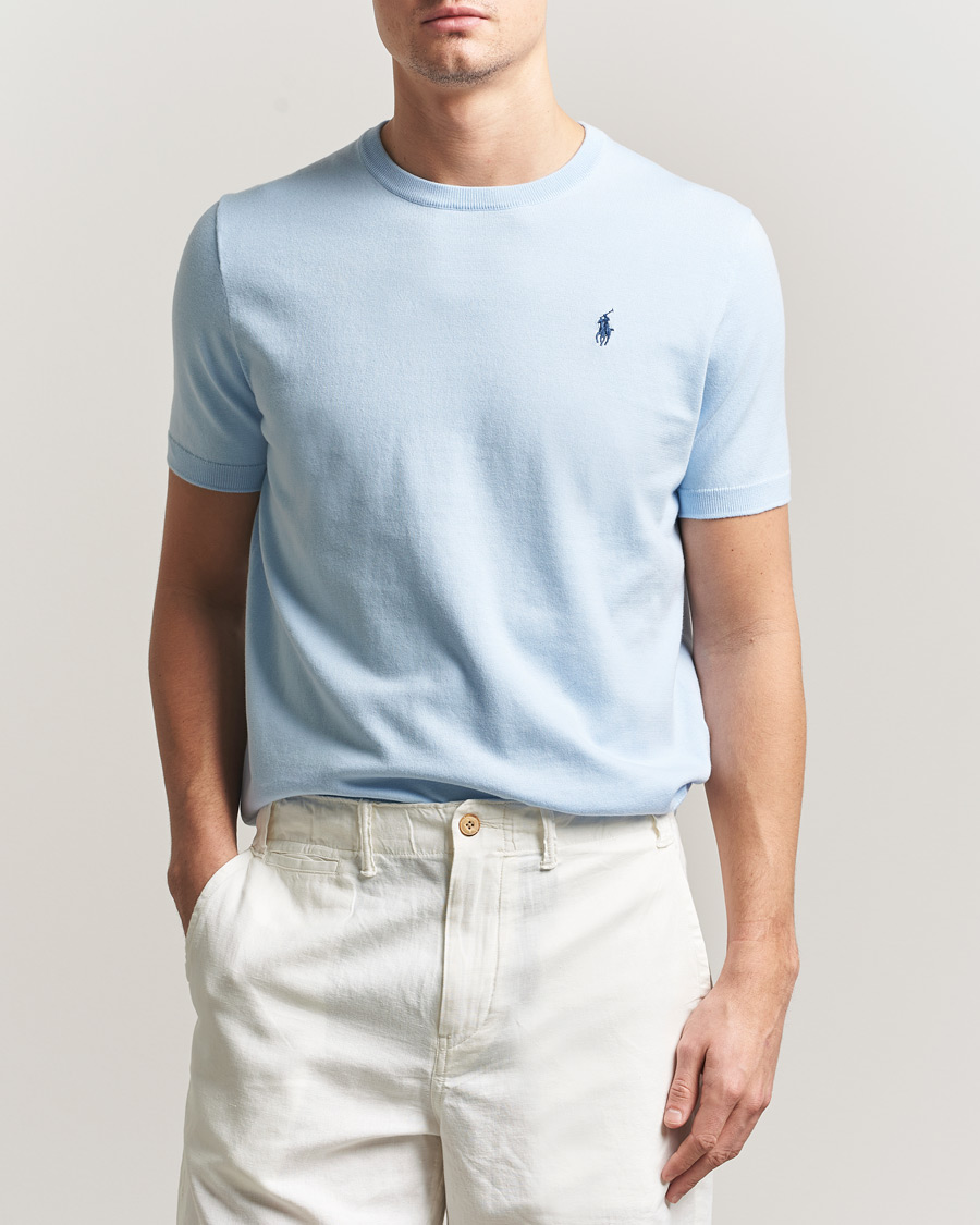 Mies | T-paidat | Polo Ralph Lauren | Knitted Short Sleeve T-Shirt Office Blue