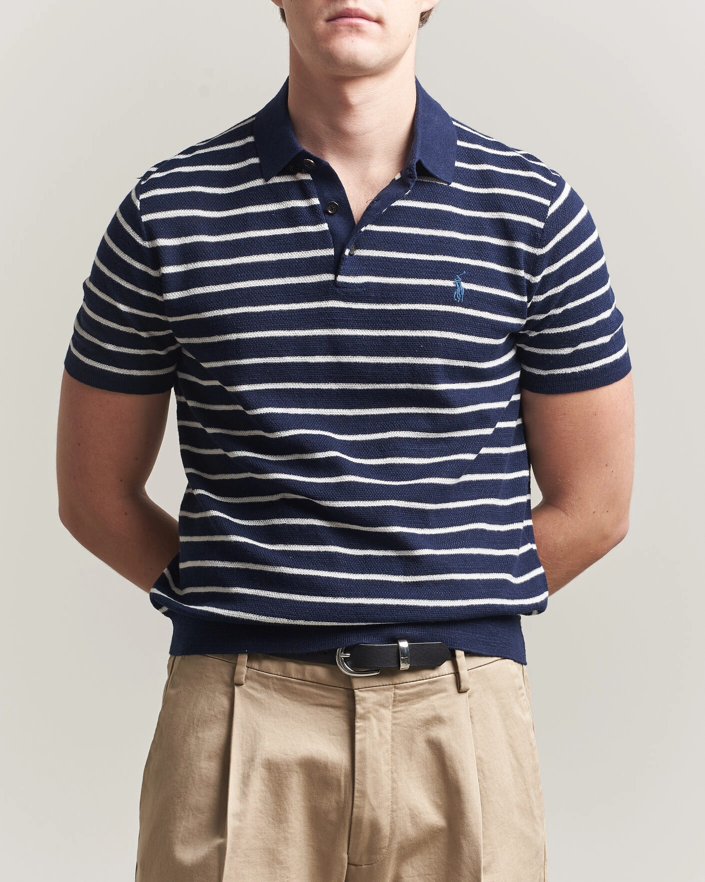 Mies | Pikeet | Polo Ralph Lauren | Cotton Blend Striped Polo Bright Navy Combo