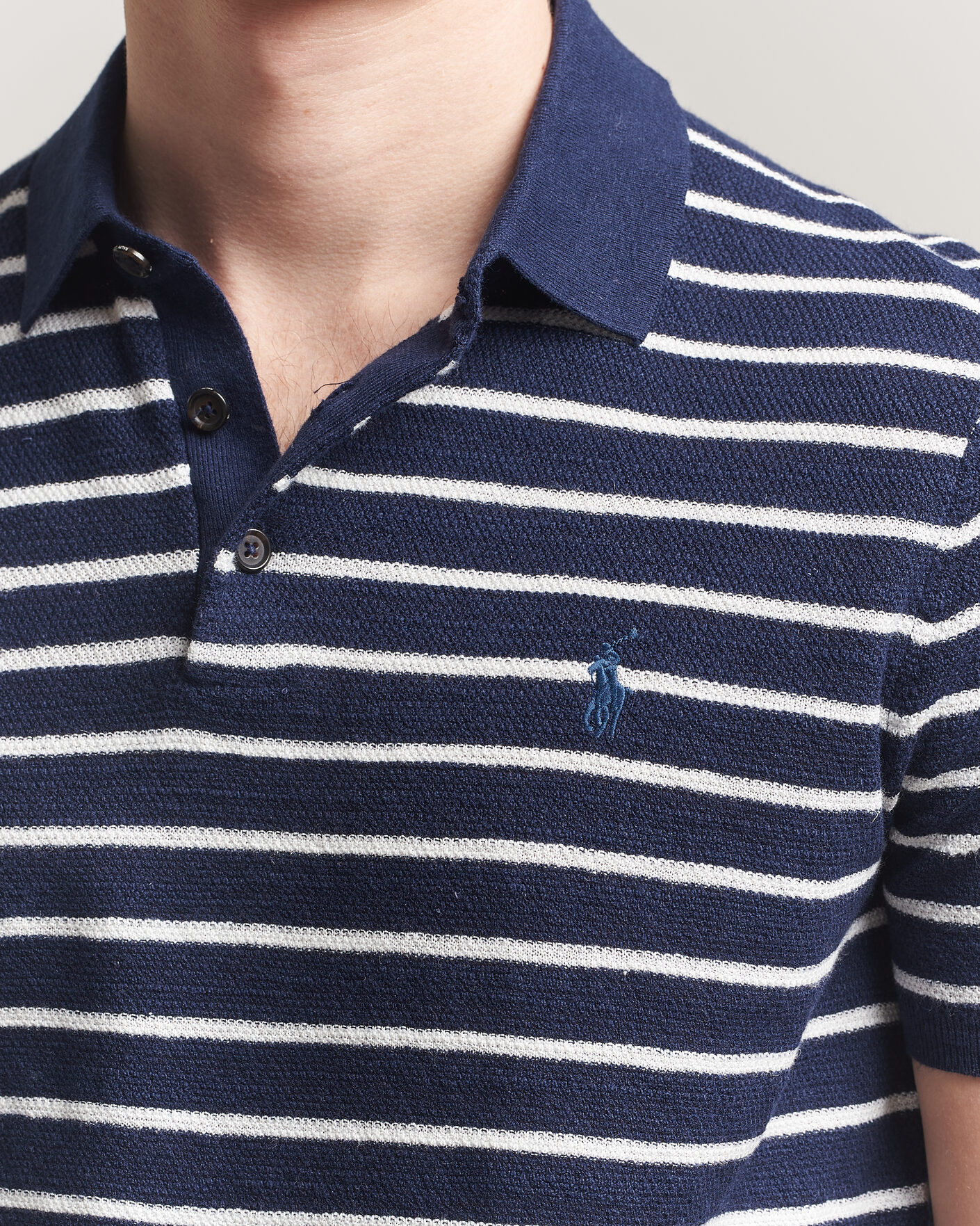 Mies | Pikeet | Polo Ralph Lauren | Cotton Blend Striped Polo Bright Navy Combo