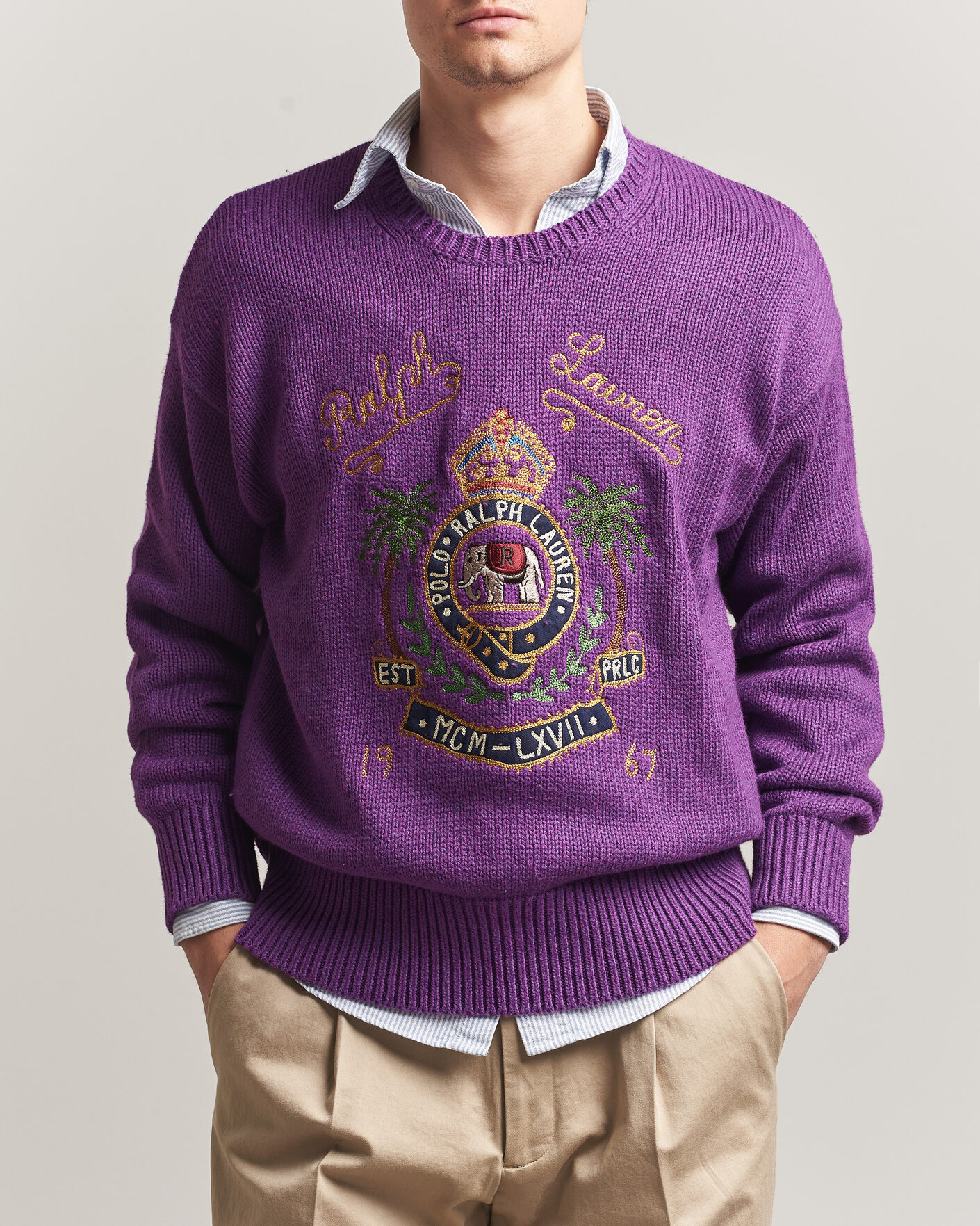 Mies | Puserot | Polo Ralph Lauren | Cotton Logo Sweater Purple Heahter