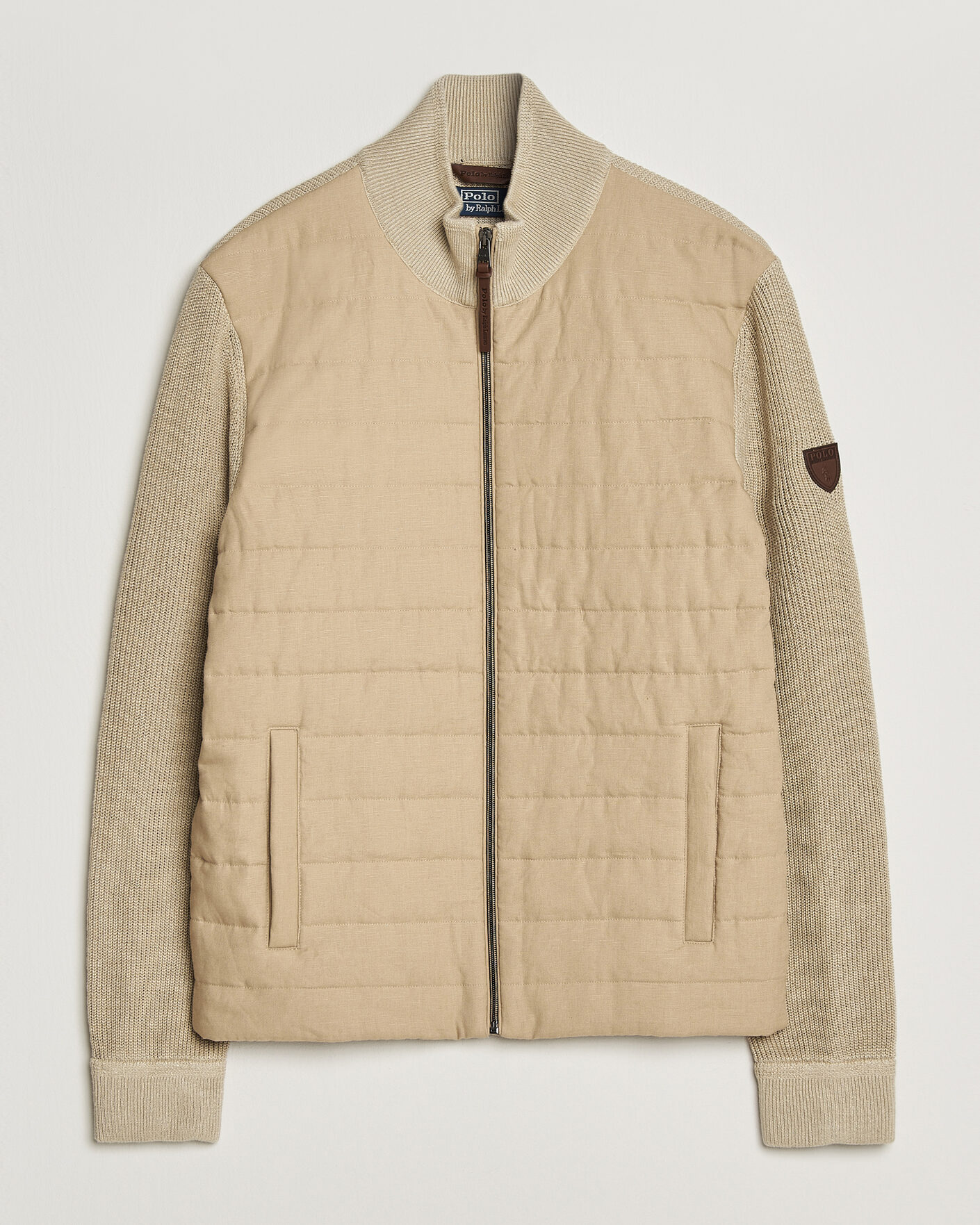 Mies | Takit | Polo Ralph Lauren | Linen Full Zip Sweater Coastal Beige