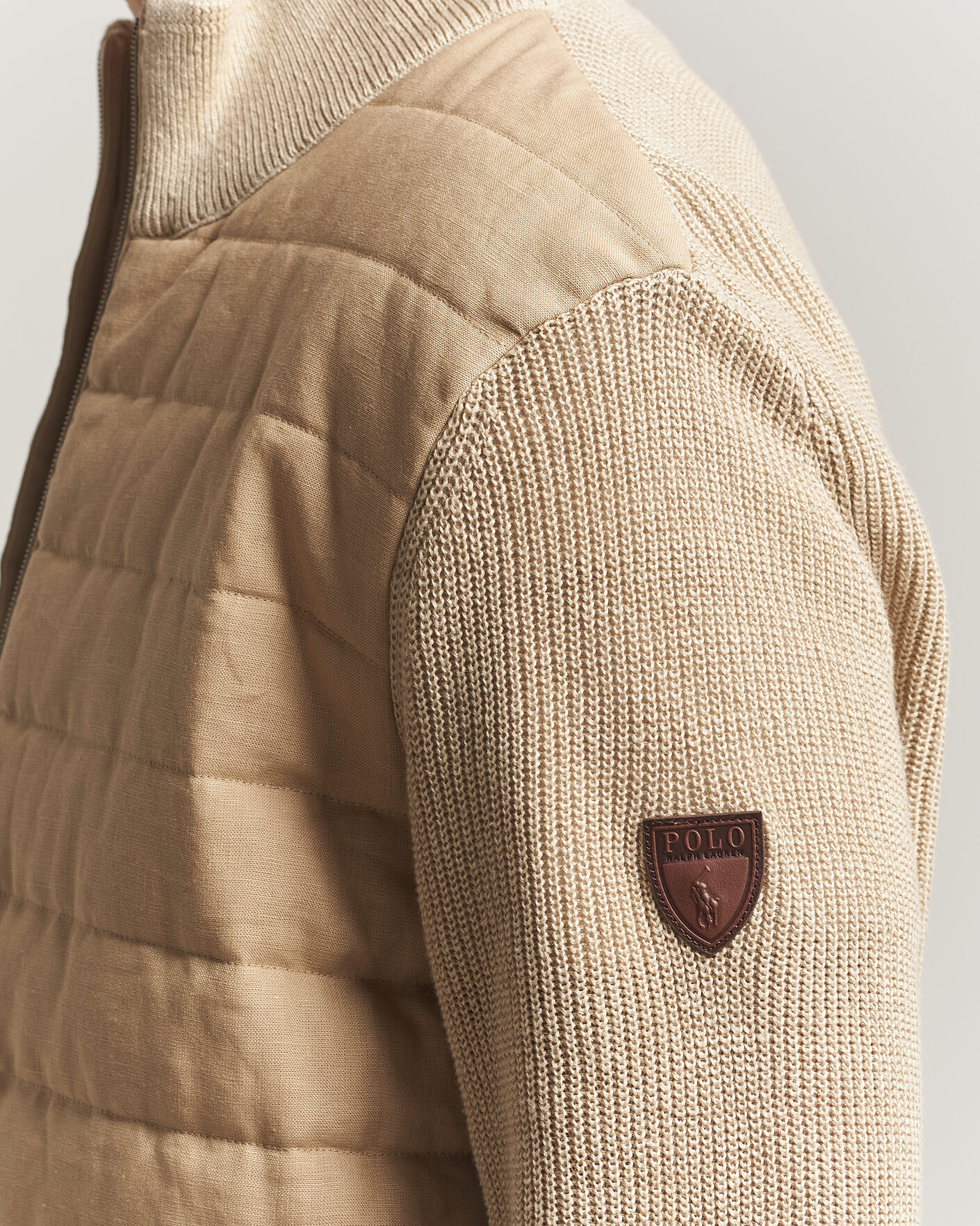 Mies | Takit | Polo Ralph Lauren | Linen Full Zip Sweater Coastal Beige