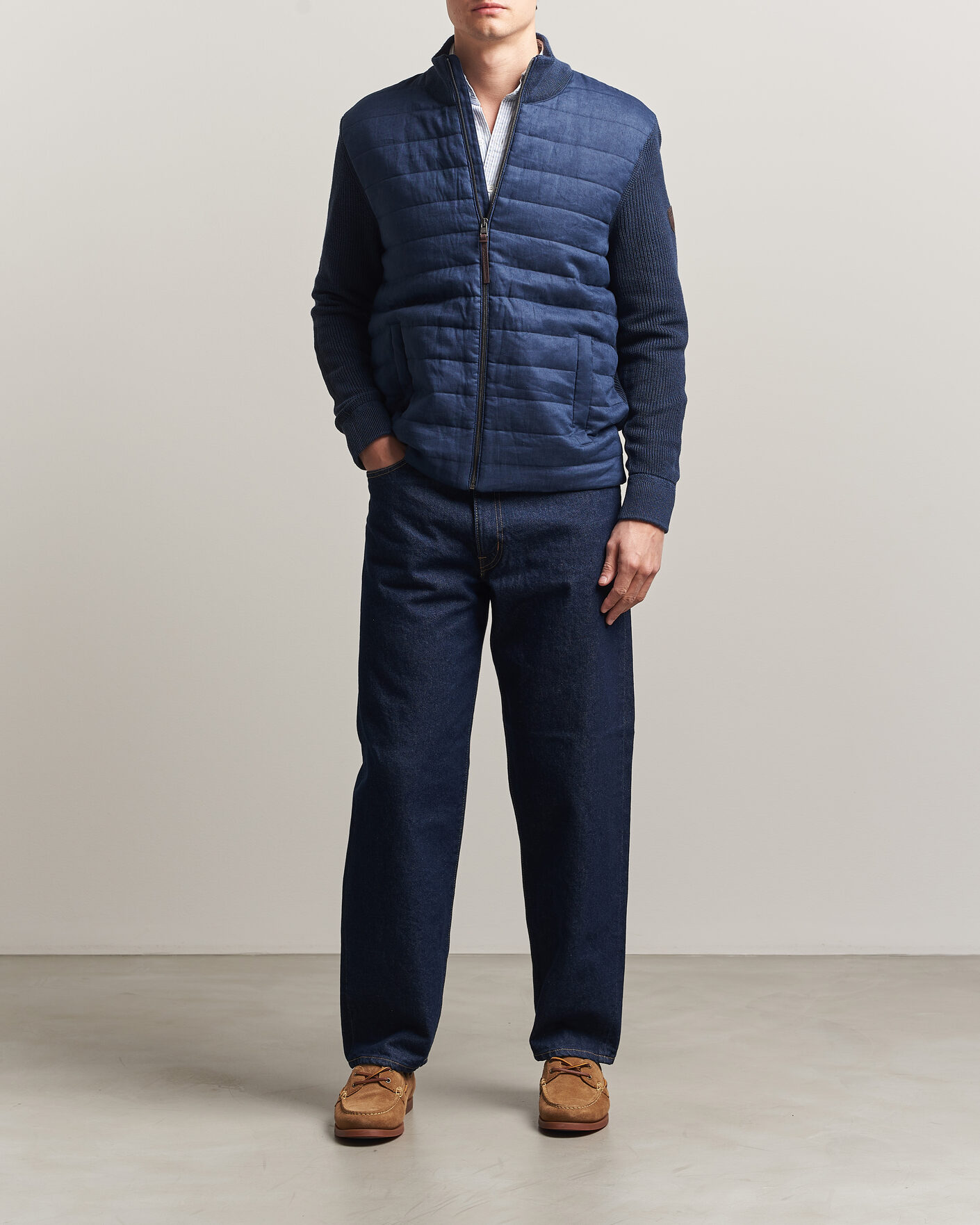 Mies | Puserot | Polo Ralph Lauren | Linen Full Zip Sweater Navy