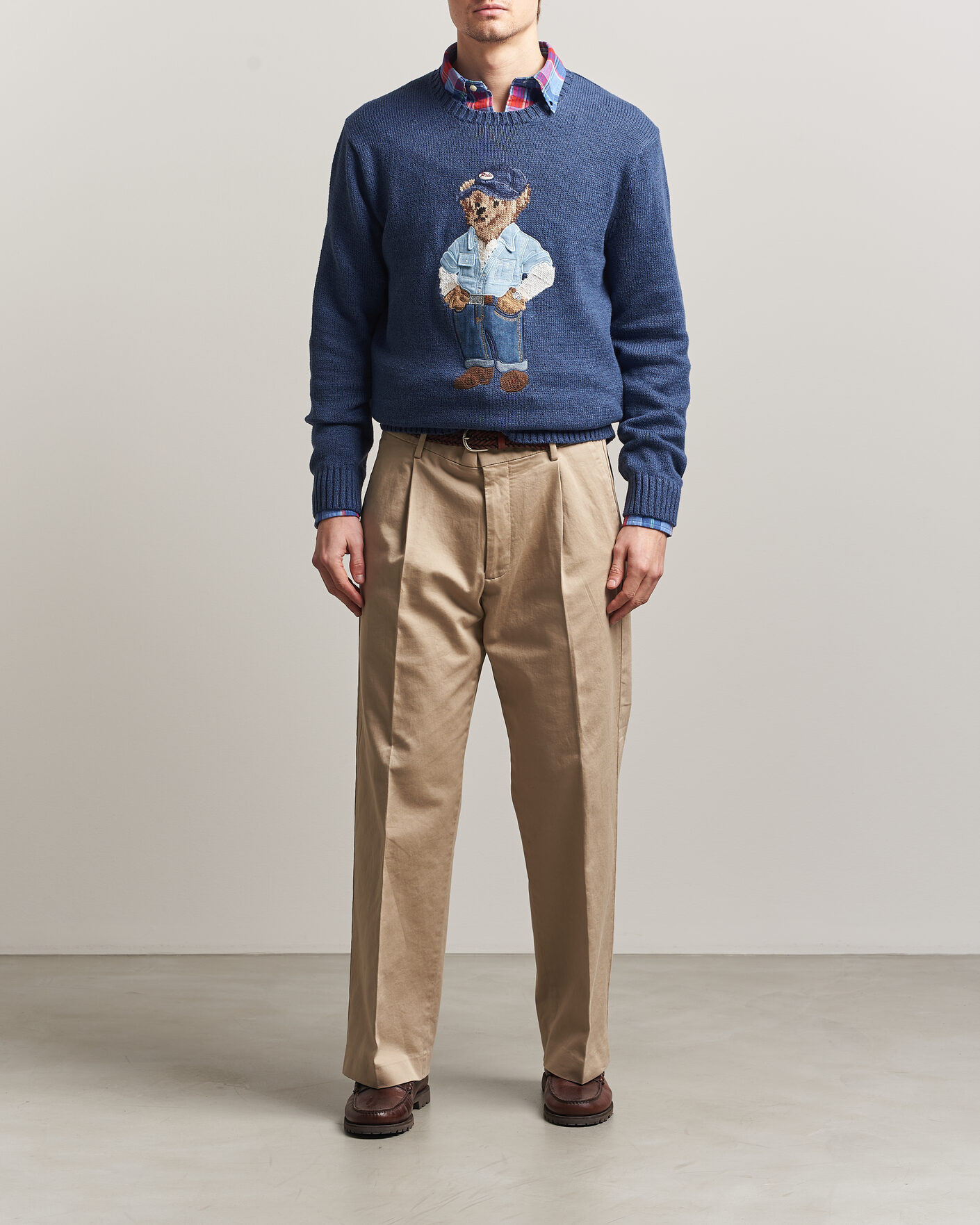 Mies | Puserot | Polo Ralph Lauren | Cotton Linen Bear Sweater Light Navy