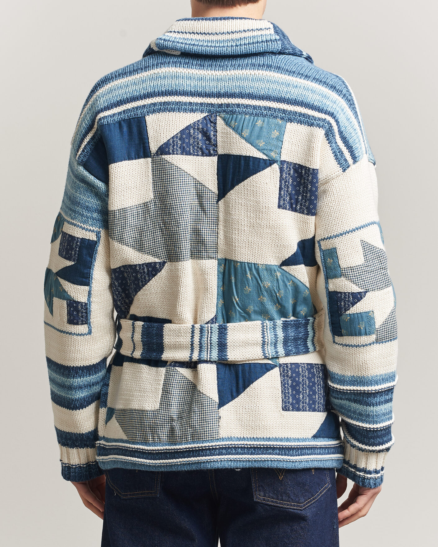Mies | Puserot | Polo Ralph Lauren | Cotton Linen Cardigan Cream Blue Combo