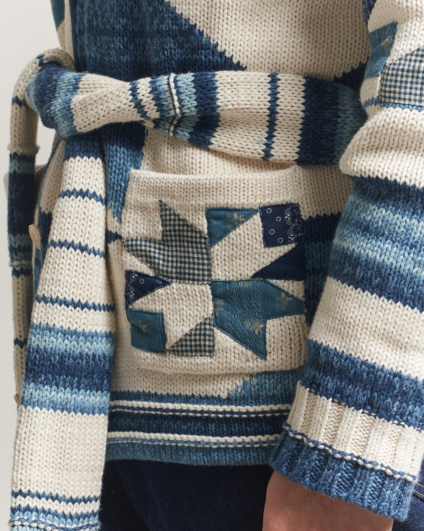 Mies | Puserot | Polo Ralph Lauren | Cotton Linen Cardigan Cream Blue Combo