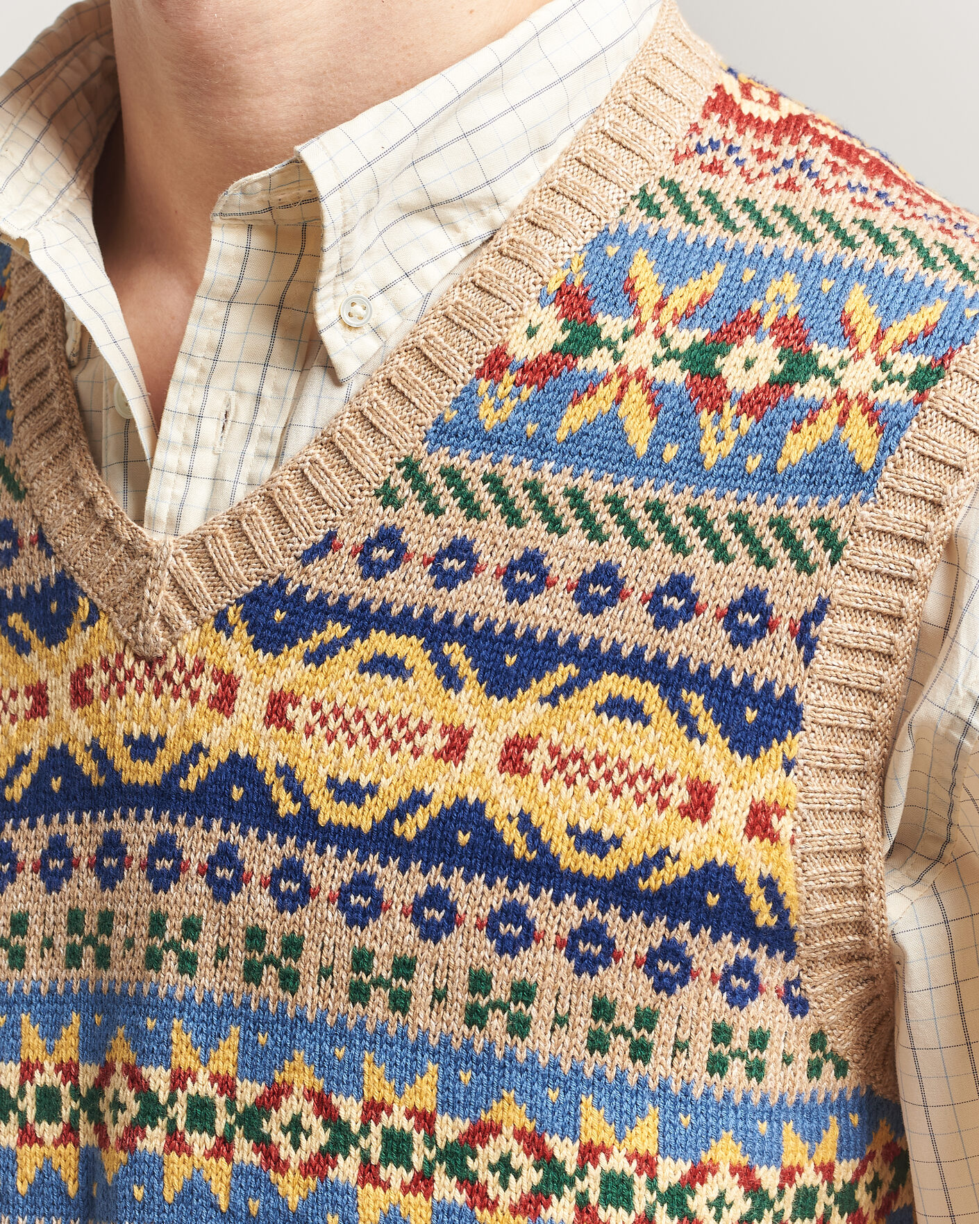 Mies | Puserot | Polo Ralph Lauren | Cotton Linen Blend Vest Tan Combo