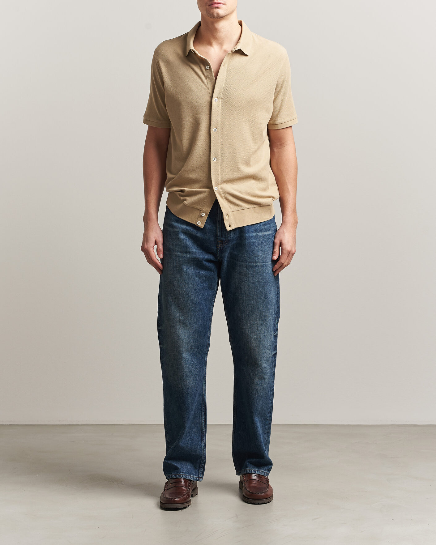 Mies | Pikeet | Polo Ralph Lauren | Cotton Knitted Polo Coastal Beige