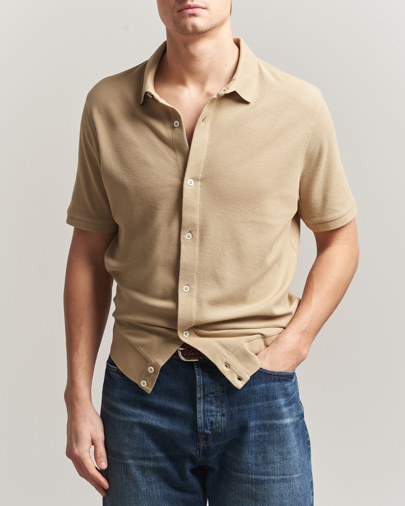 Mies | Pikeet | Polo Ralph Lauren | Cotton Knitted Polo Coastal Beige