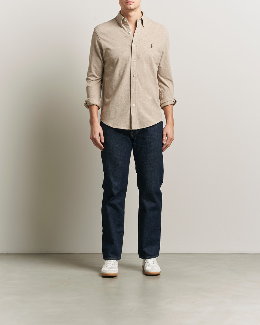 Mies | Kauluspaidat | Polo Ralph Lauren | Featherweight Mesh Shirt Tuscan Beige
