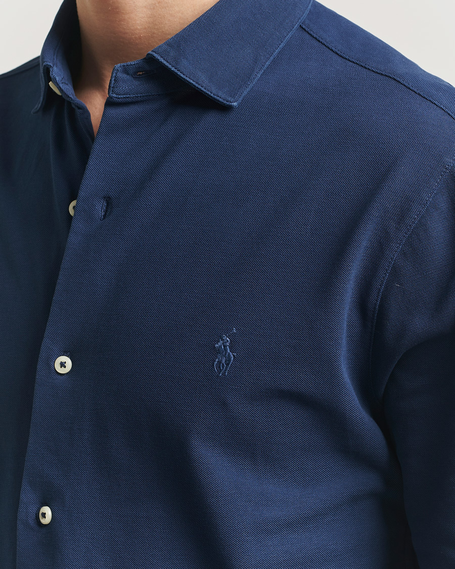 Mies | Kauluspaidat | Polo Ralph Lauren | Featherweight Knitted Shirt Dark Cobalt