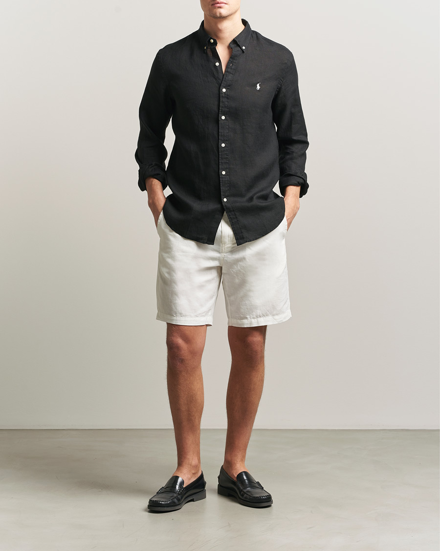 Mies | Kauluspaidat | Polo Ralph Lauren | Slim Fit Linen Shirt Polo Black