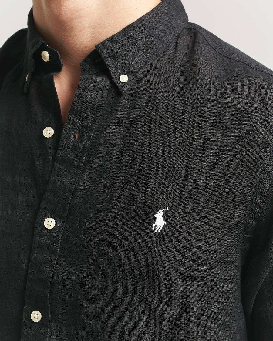 Mies | Kauluspaidat | Polo Ralph Lauren | Slim Fit Linen Shirt Polo Black