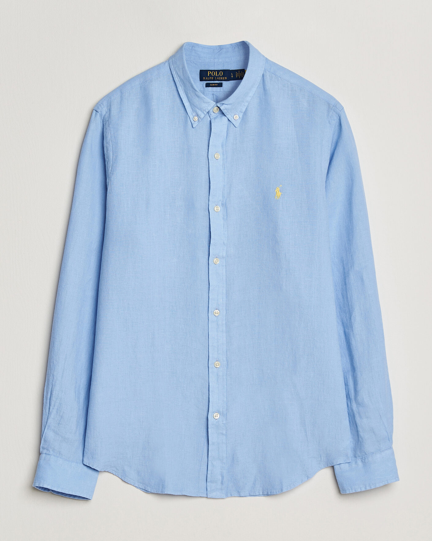 Mies | Kauluspaidat | Polo Ralph Lauren | Slim Fit Linen Shirt Austin Blue