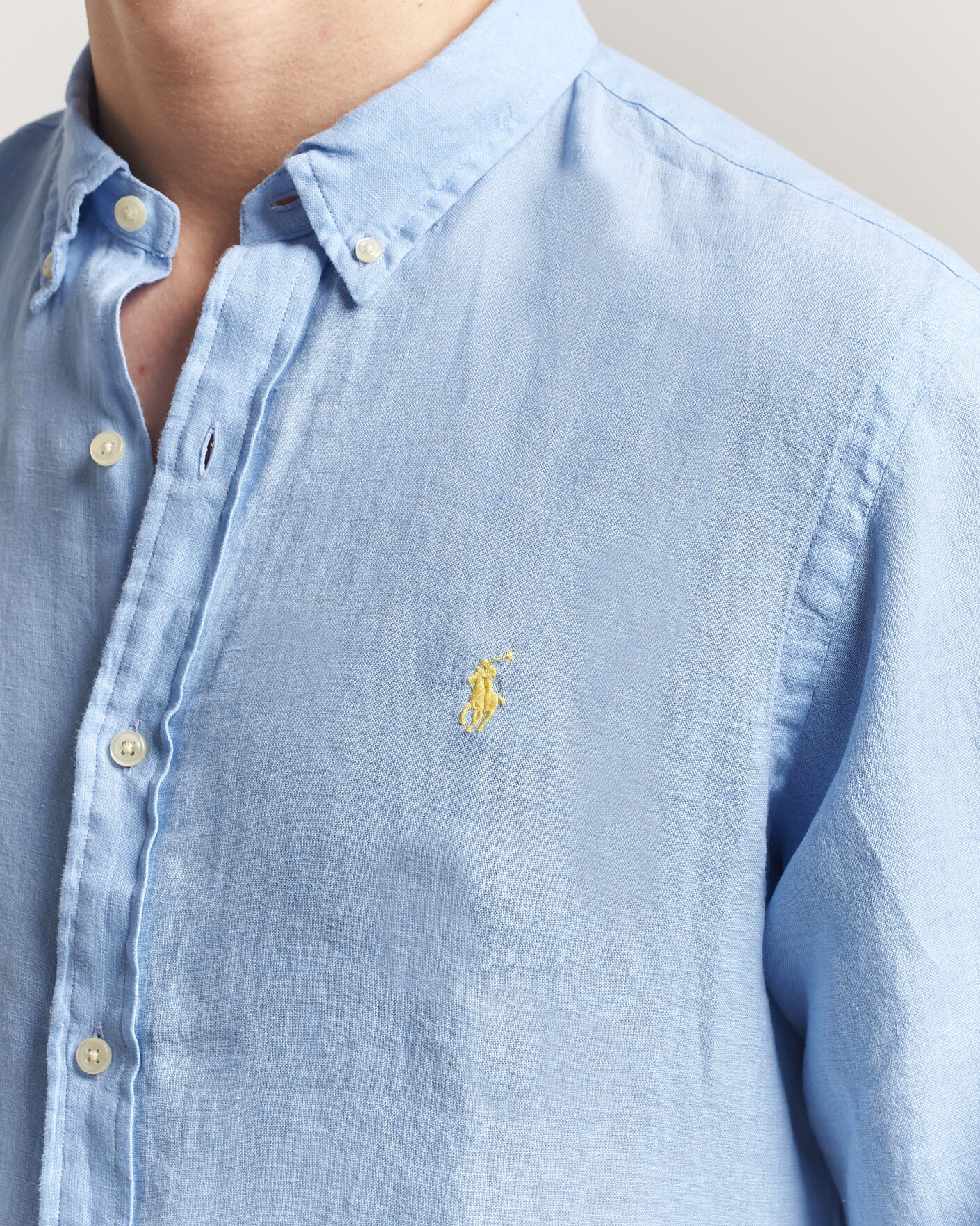 Mies | Kauluspaidat | Polo Ralph Lauren | Slim Fit Linen Shirt Austin Blue