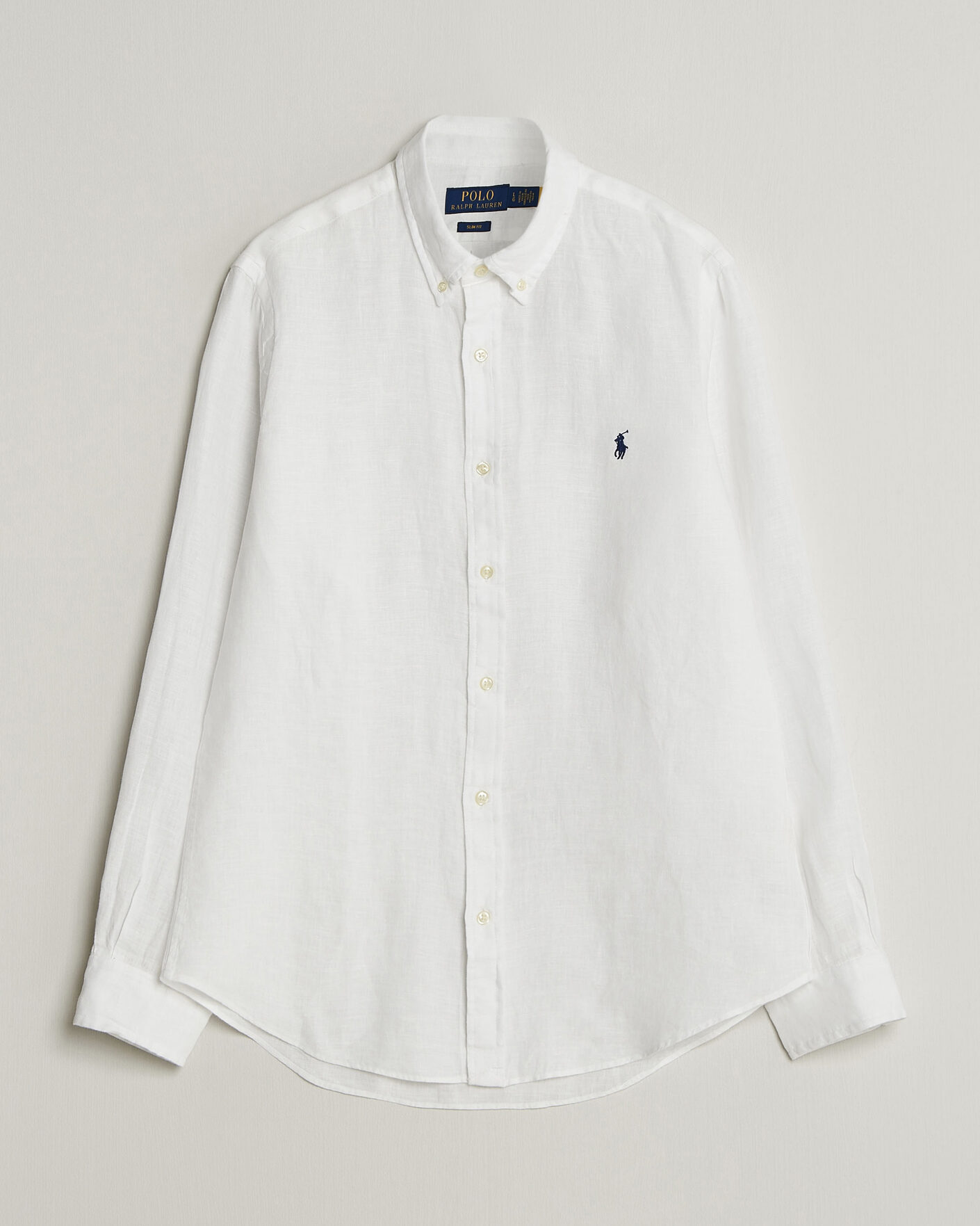 Mies | Kauluspaidat | Polo Ralph Lauren | Slim Fit Linen Shirt White