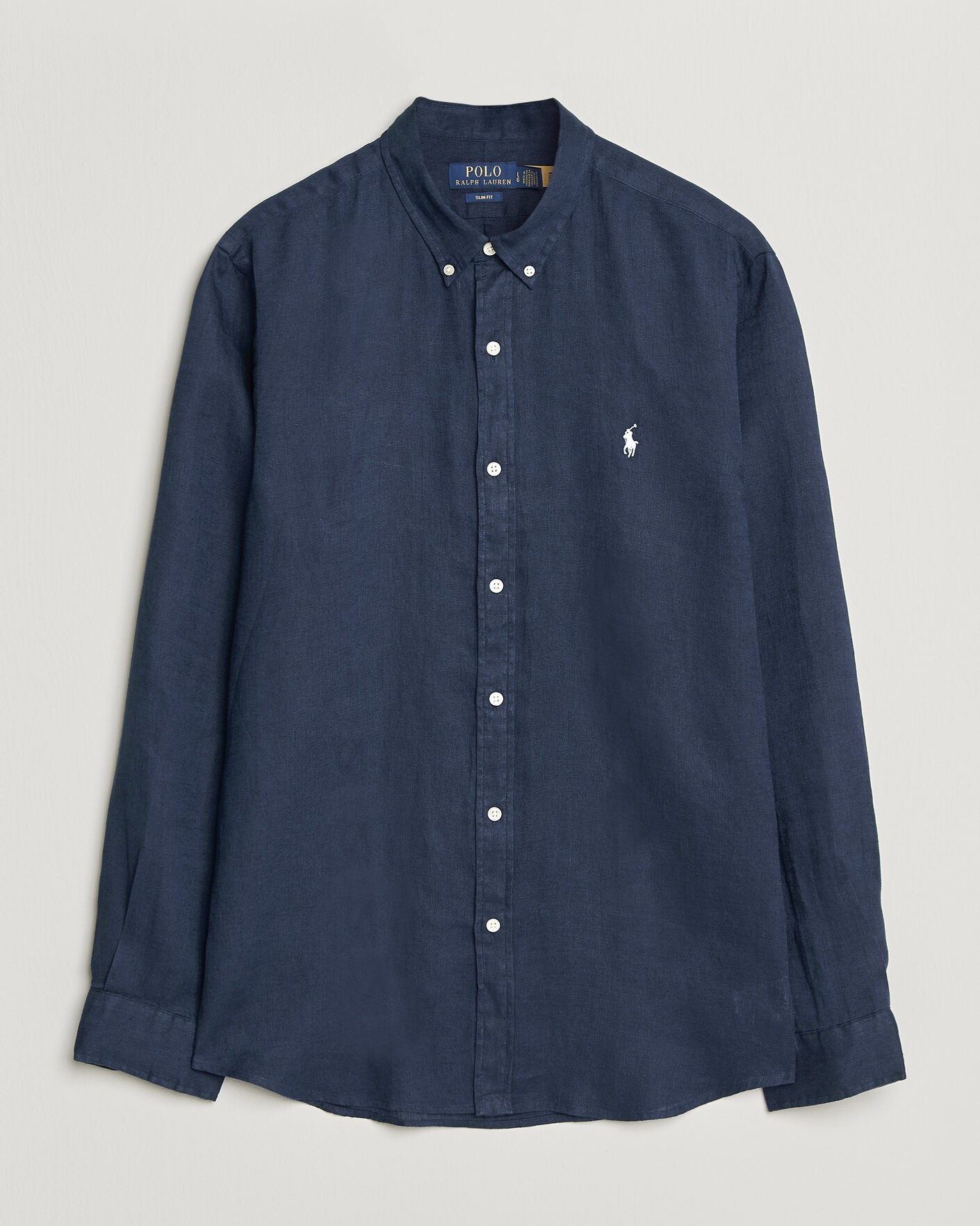 Mies | Kauluspaidat | Polo Ralph Lauren | Slim Fit Linen Shirt Newport Navy