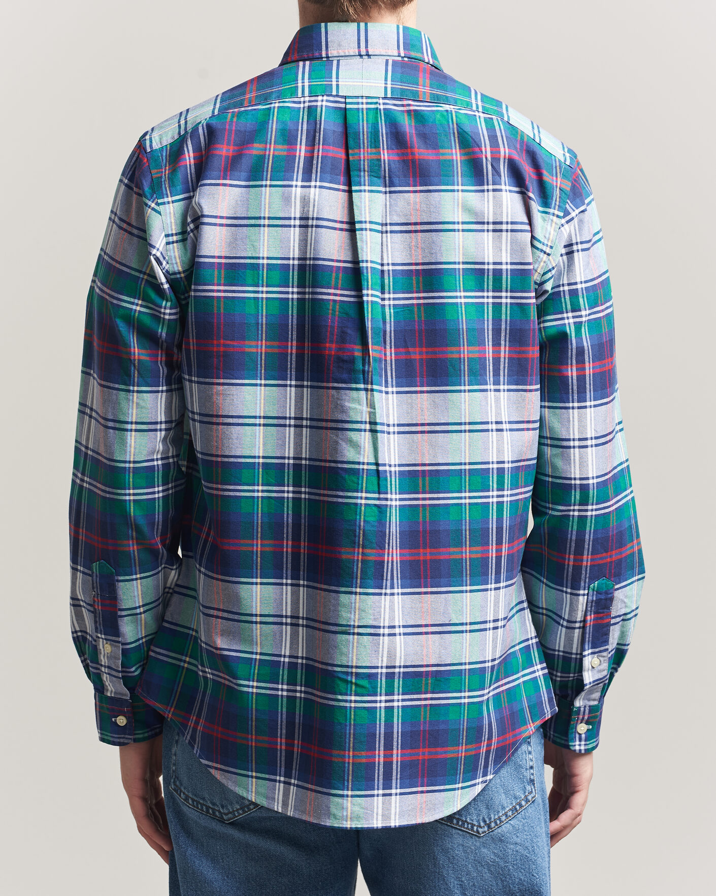 Mies | Kauluspaidat | Polo Ralph Lauren | Custom Fit Checked Oxford Shirt Green/Blue Multi