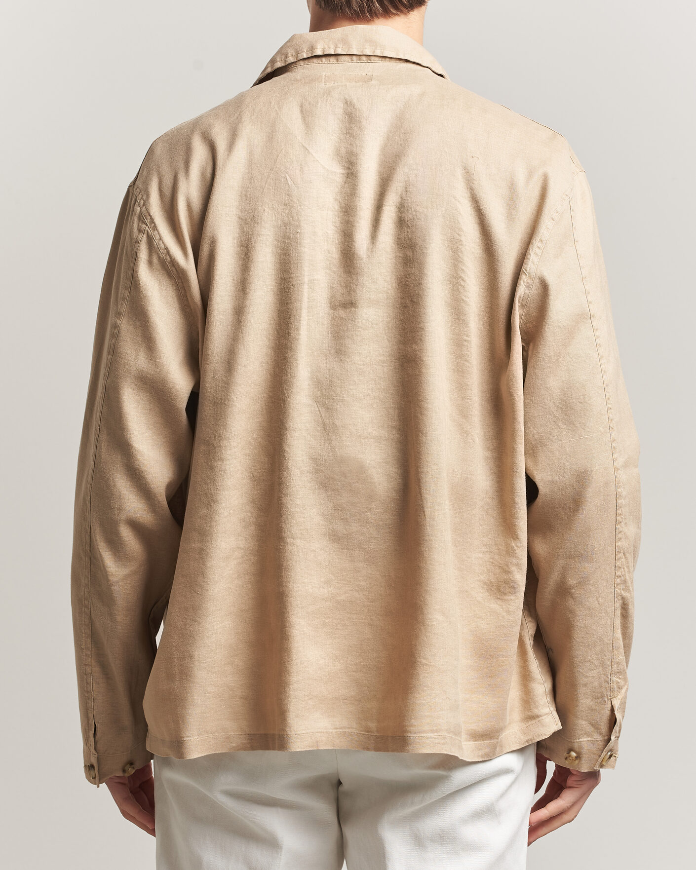 Mies | Kauluspaidat | Polo Ralph Lauren | Stretch Linen Overshirt Coastal Beige