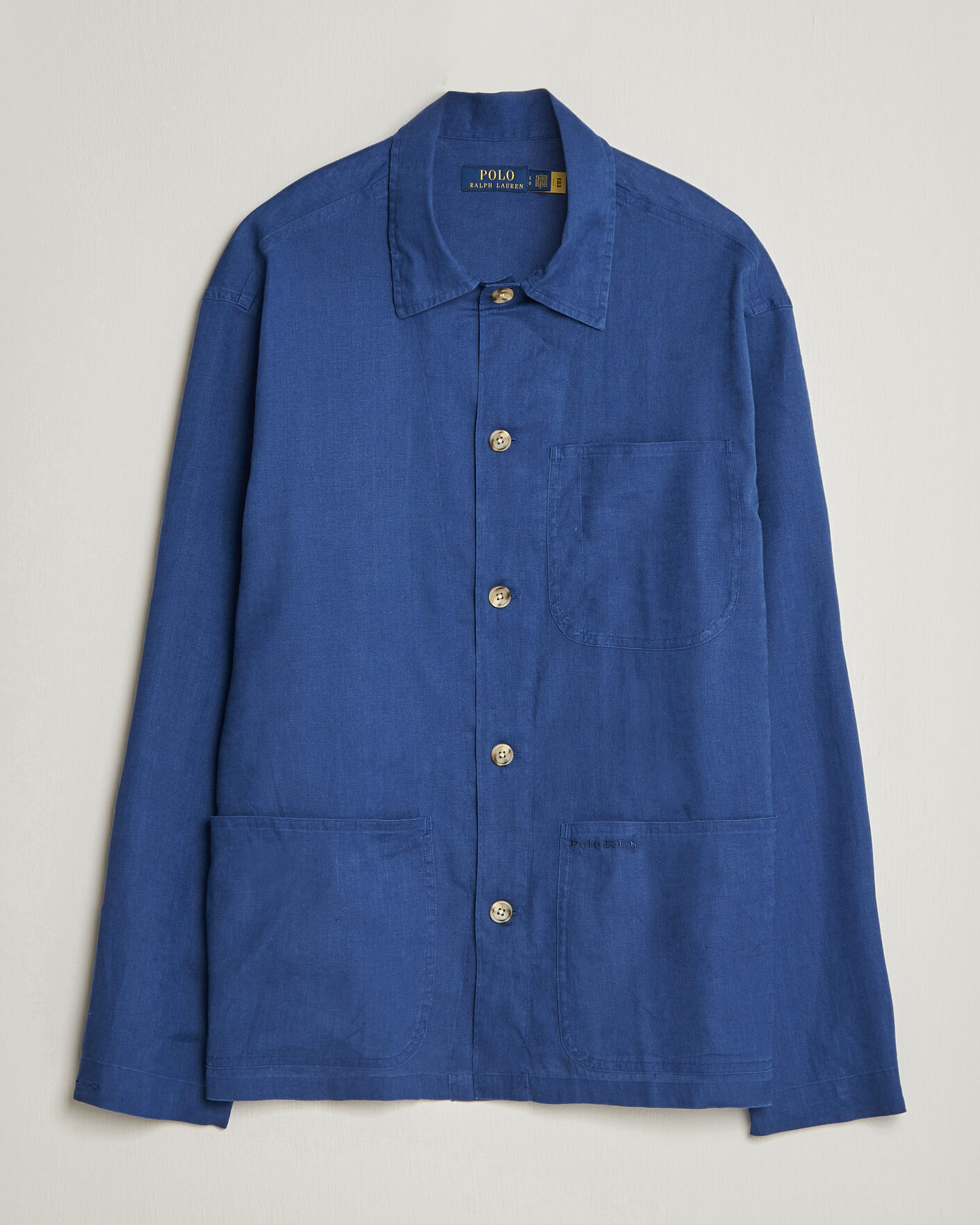 Mies | Kauluspaidat | Polo Ralph Lauren | Stretch Linen Overshirt Annapolis Blue