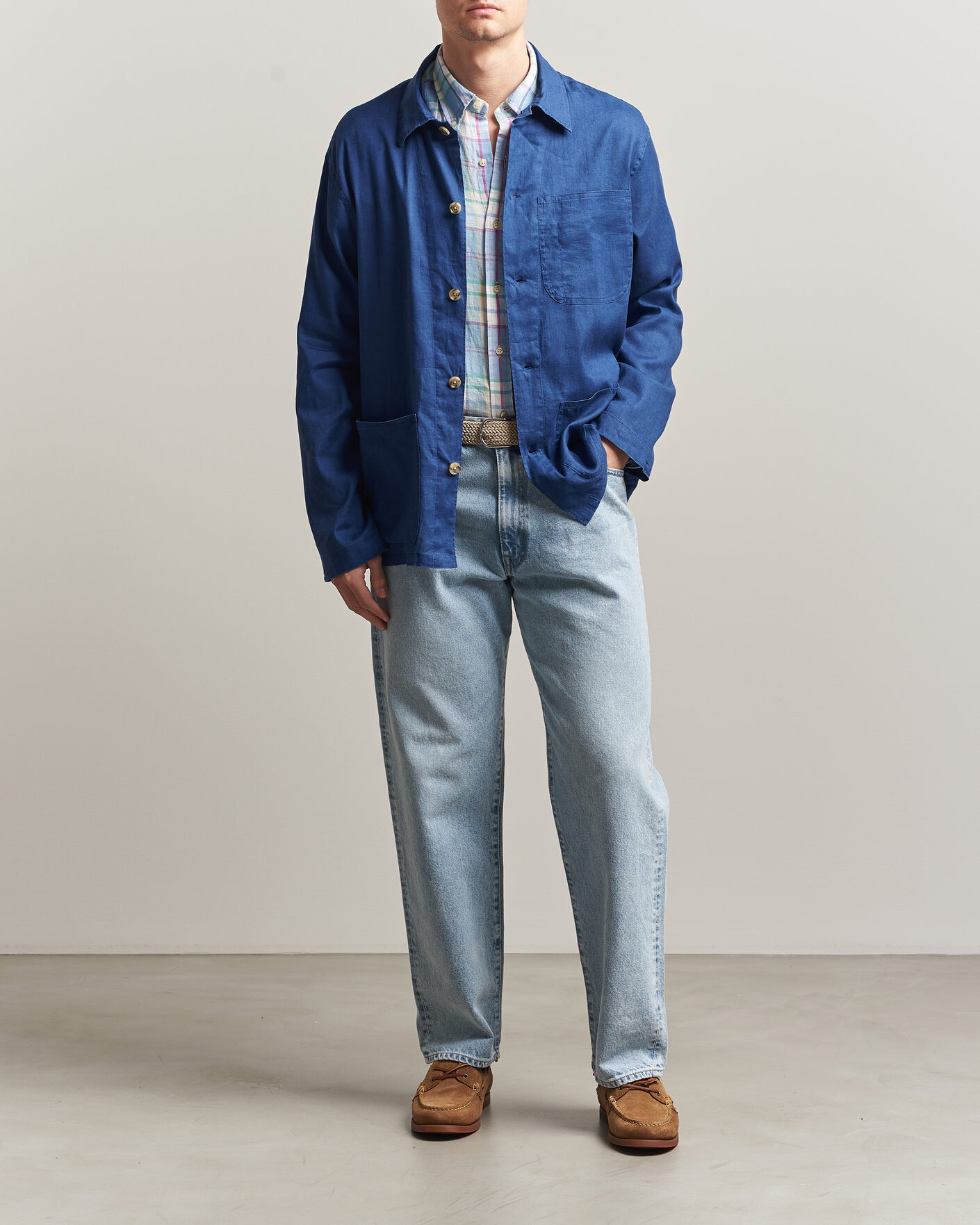 Mies | Kauluspaidat | Polo Ralph Lauren | Stretch Linen Overshirt Annapolis Blue