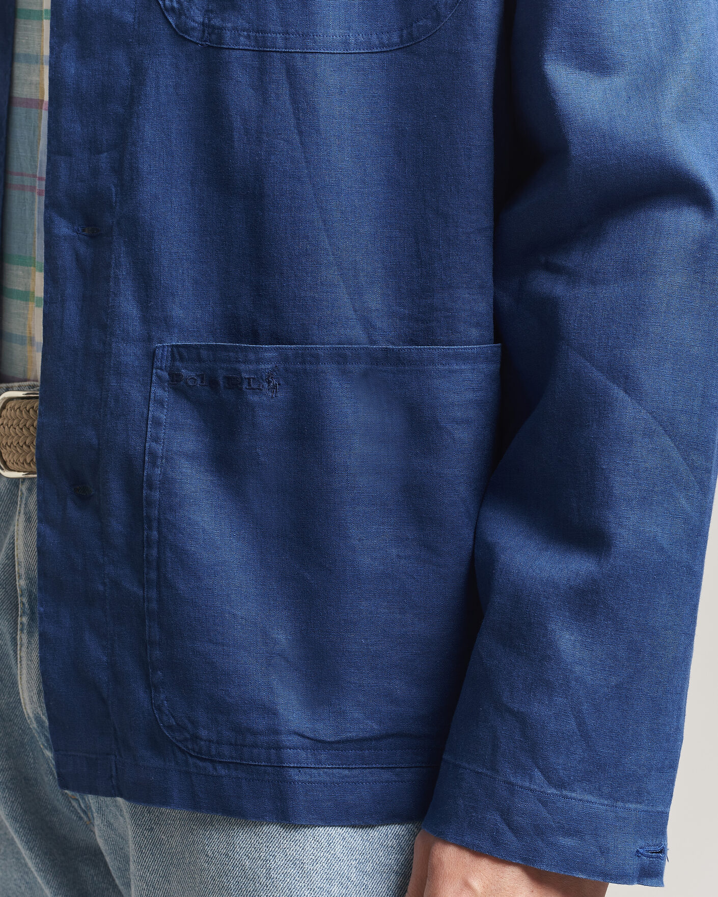Mies | Kauluspaidat | Polo Ralph Lauren | Stretch Linen Overshirt Annapolis Blue