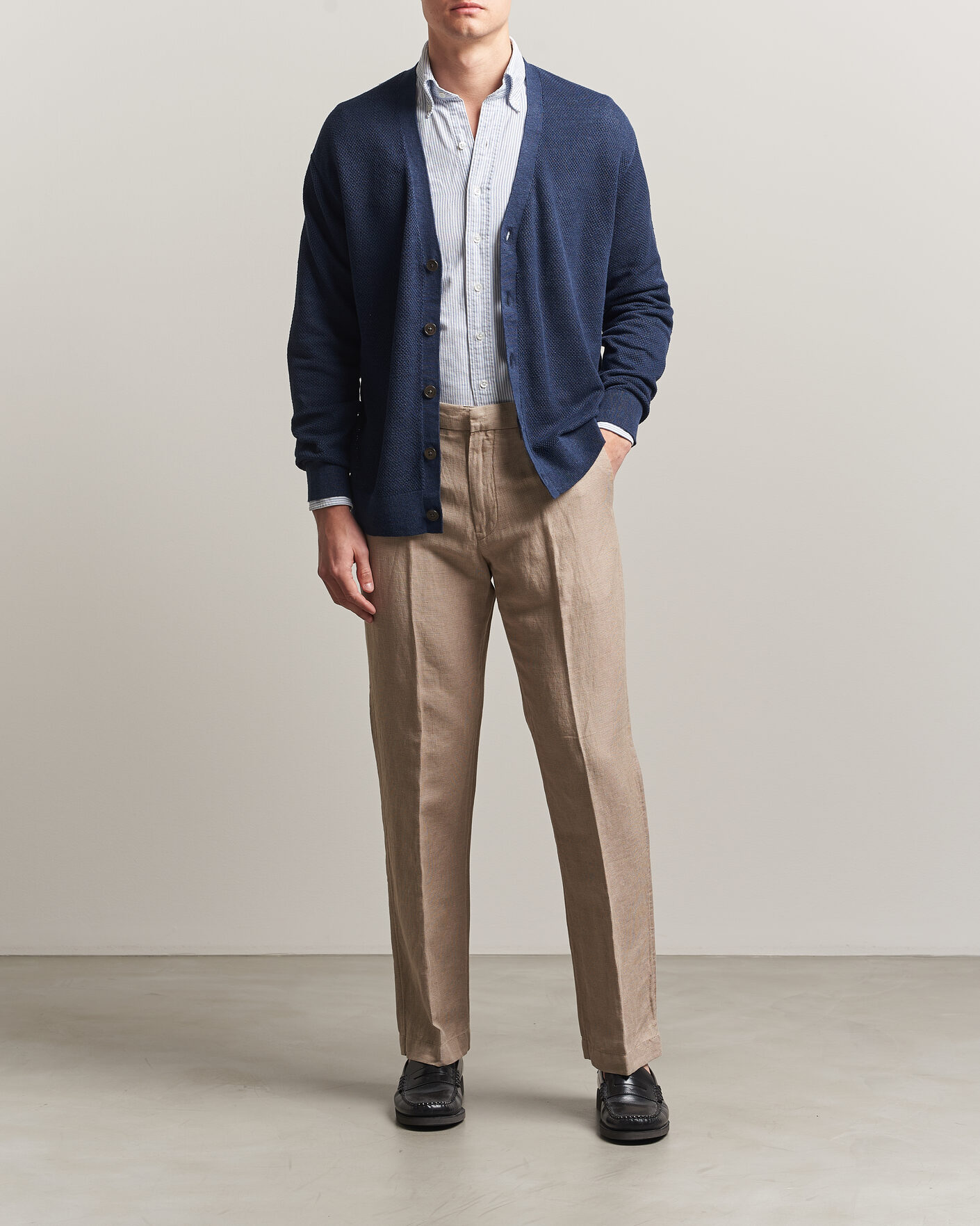 Mies | Housut | Polo Ralph Lauren | Cotton Linen Pants Madison Tan Stone Grey