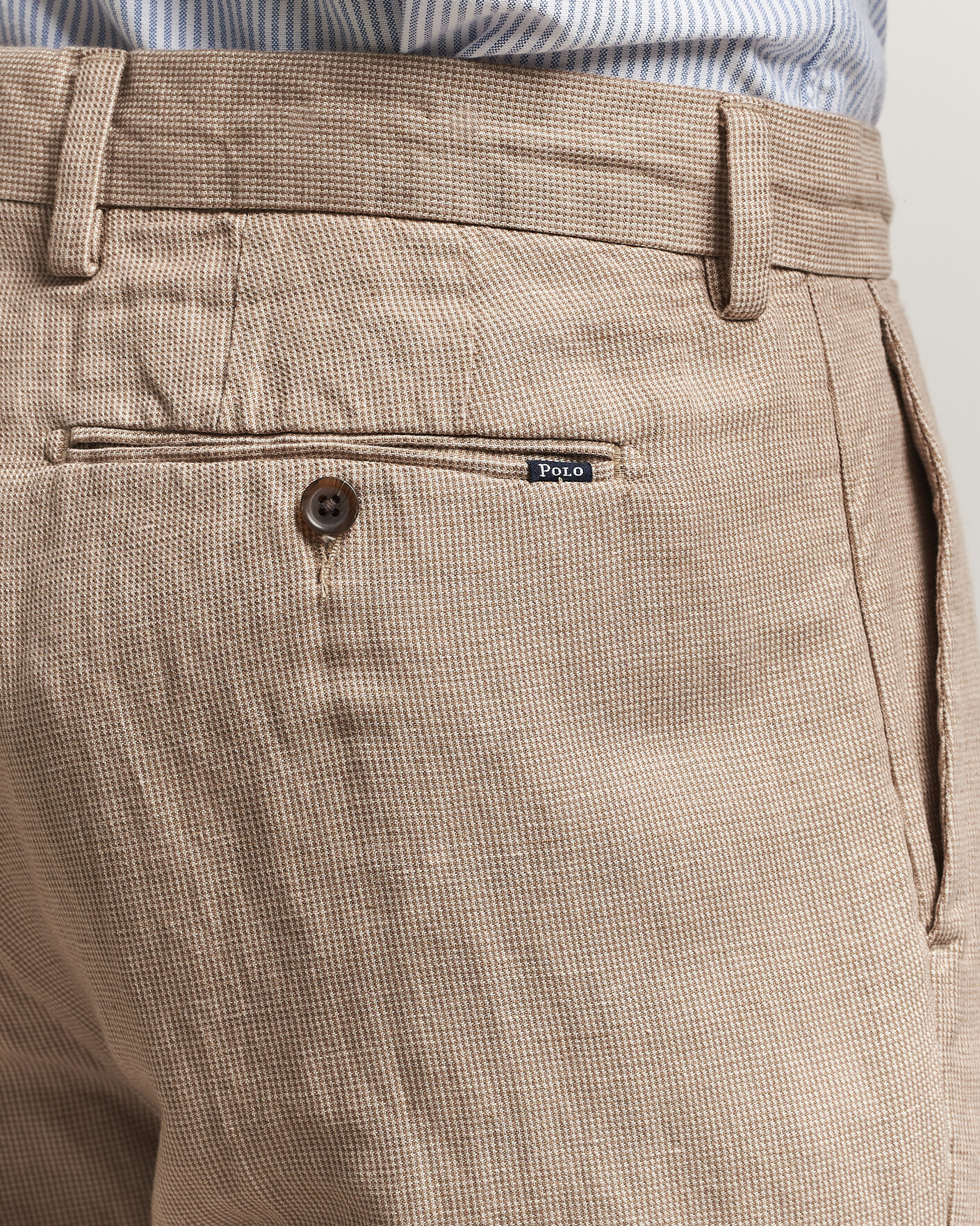 Mies | Housut | Polo Ralph Lauren | Cotton Linen Pants Madison Tan Stone Grey