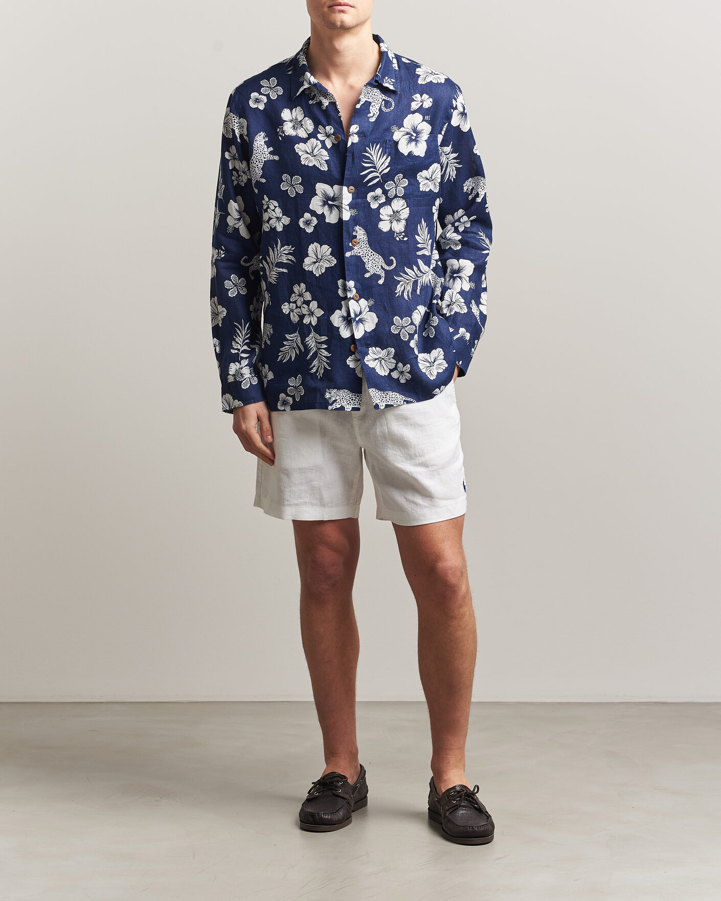 Mies | Shortsit | Polo Ralph Lauren | Dyed Linen Shorts White