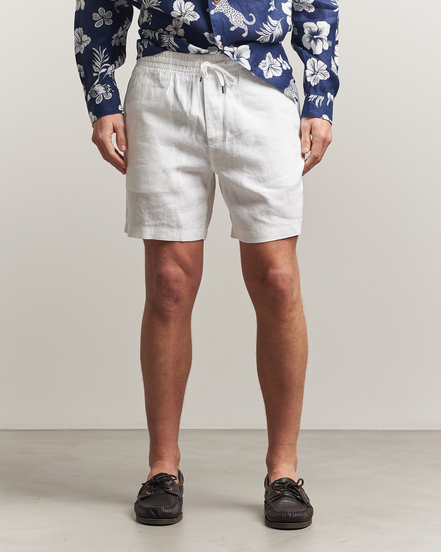 Mies | Shortsit | Polo Ralph Lauren | Dyed Linen Shorts White
