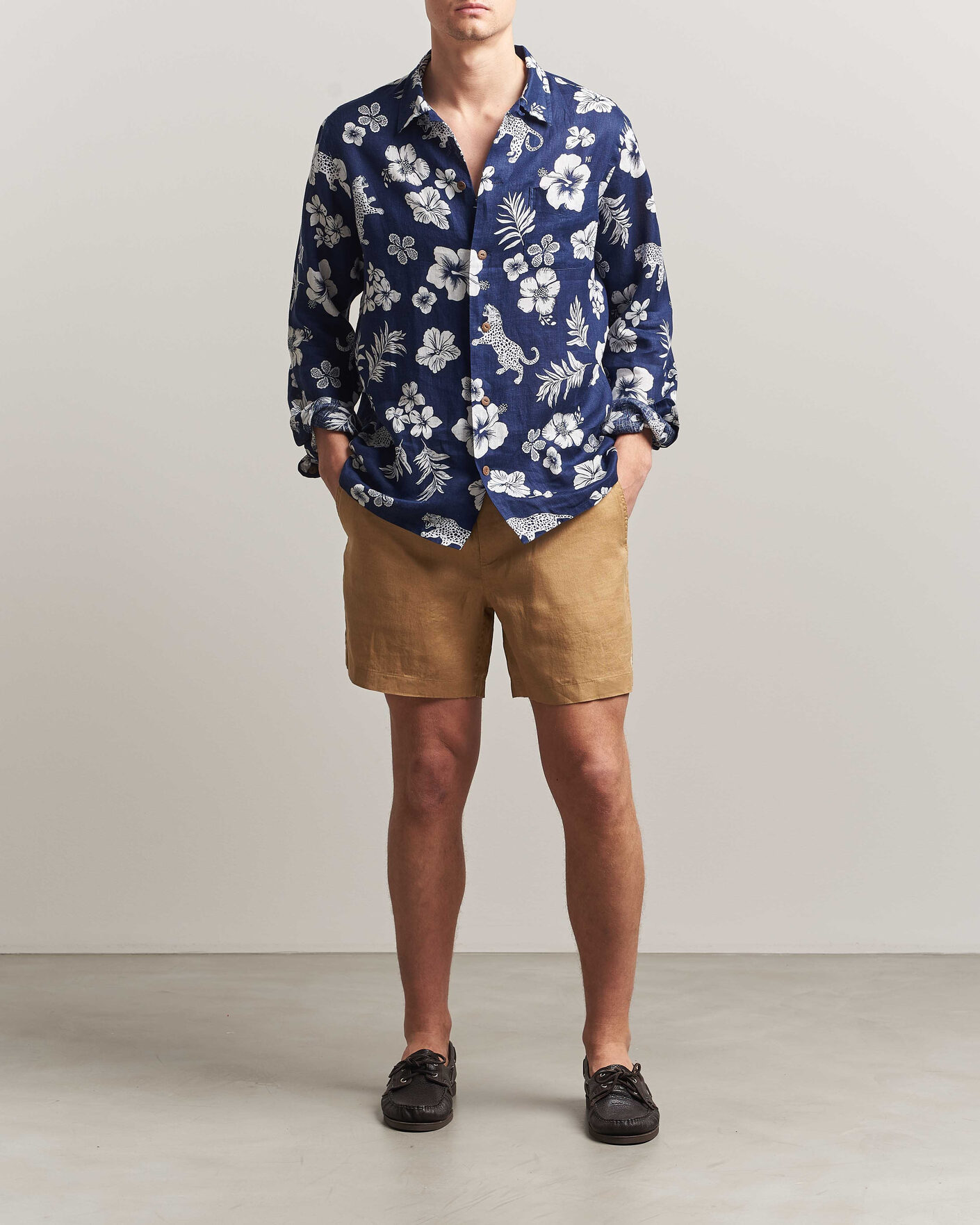 Mies | Shortsit | Polo Ralph Lauren | Dyed Linen Shorts Cafe Tan