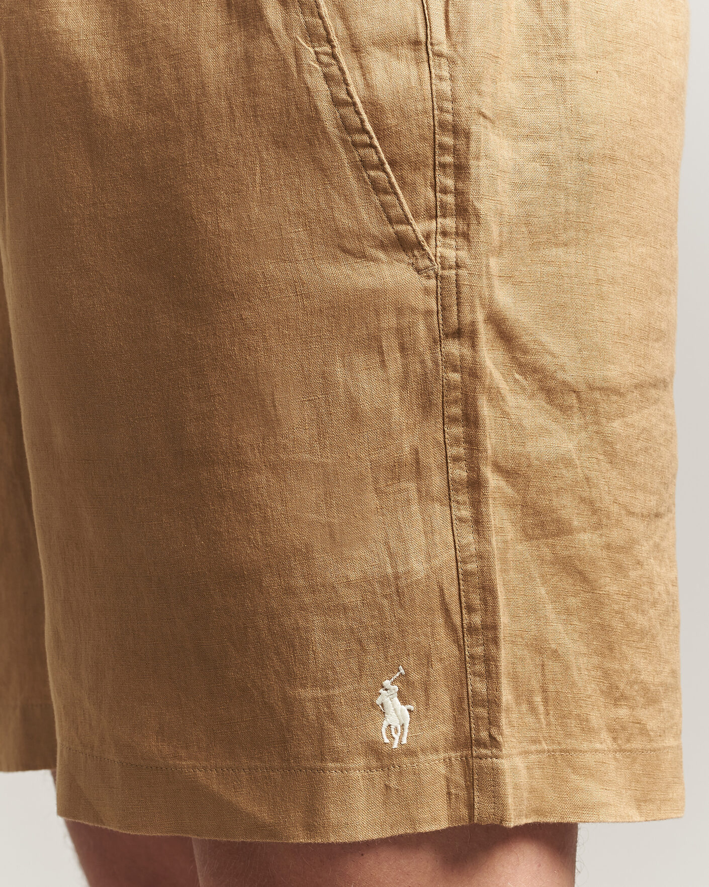 Mies | Shortsit | Polo Ralph Lauren | Dyed Linen Shorts Cafe Tan