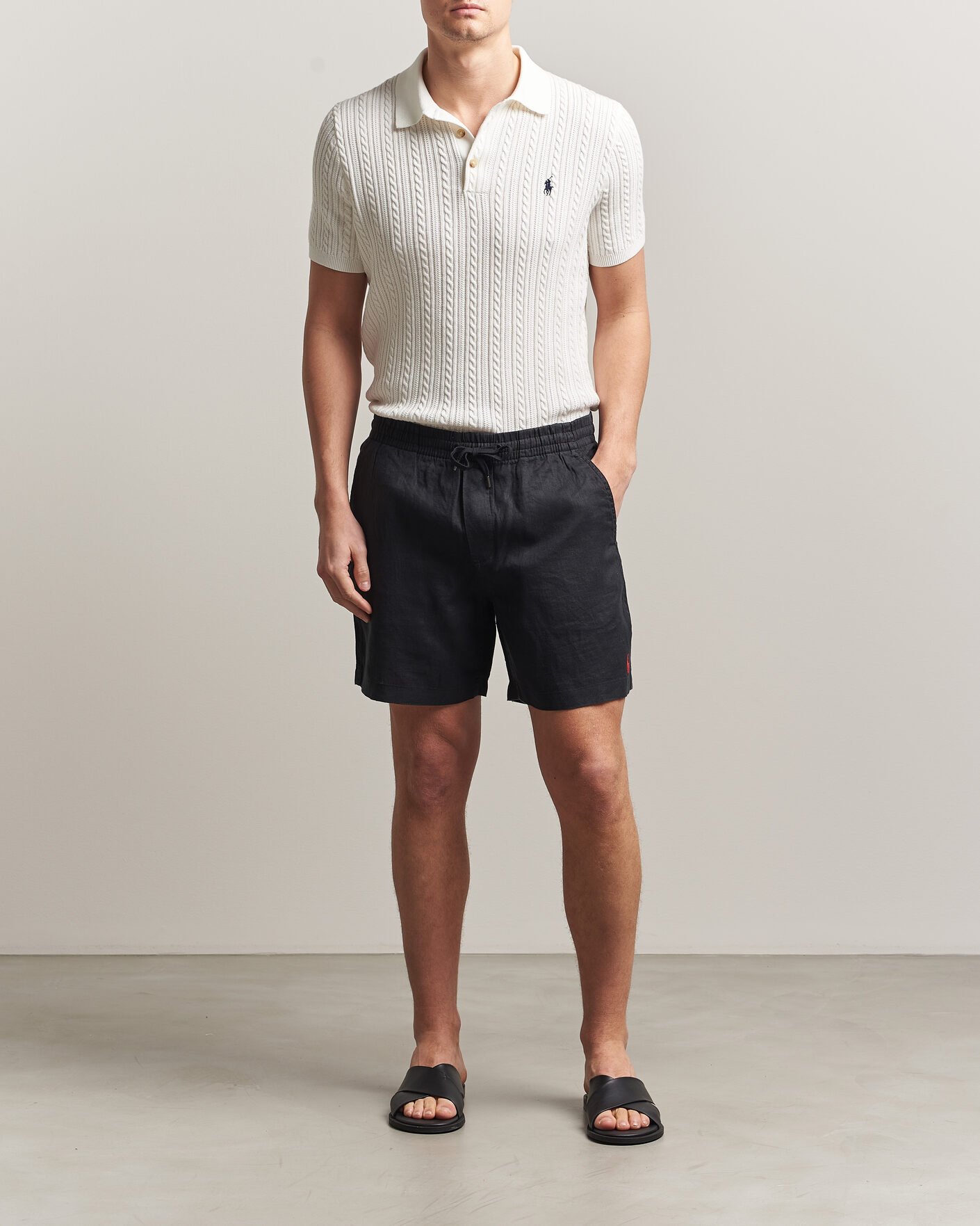 Mies | Shortsit | Polo Ralph Lauren | Dyed Linen Shorts Polo Black