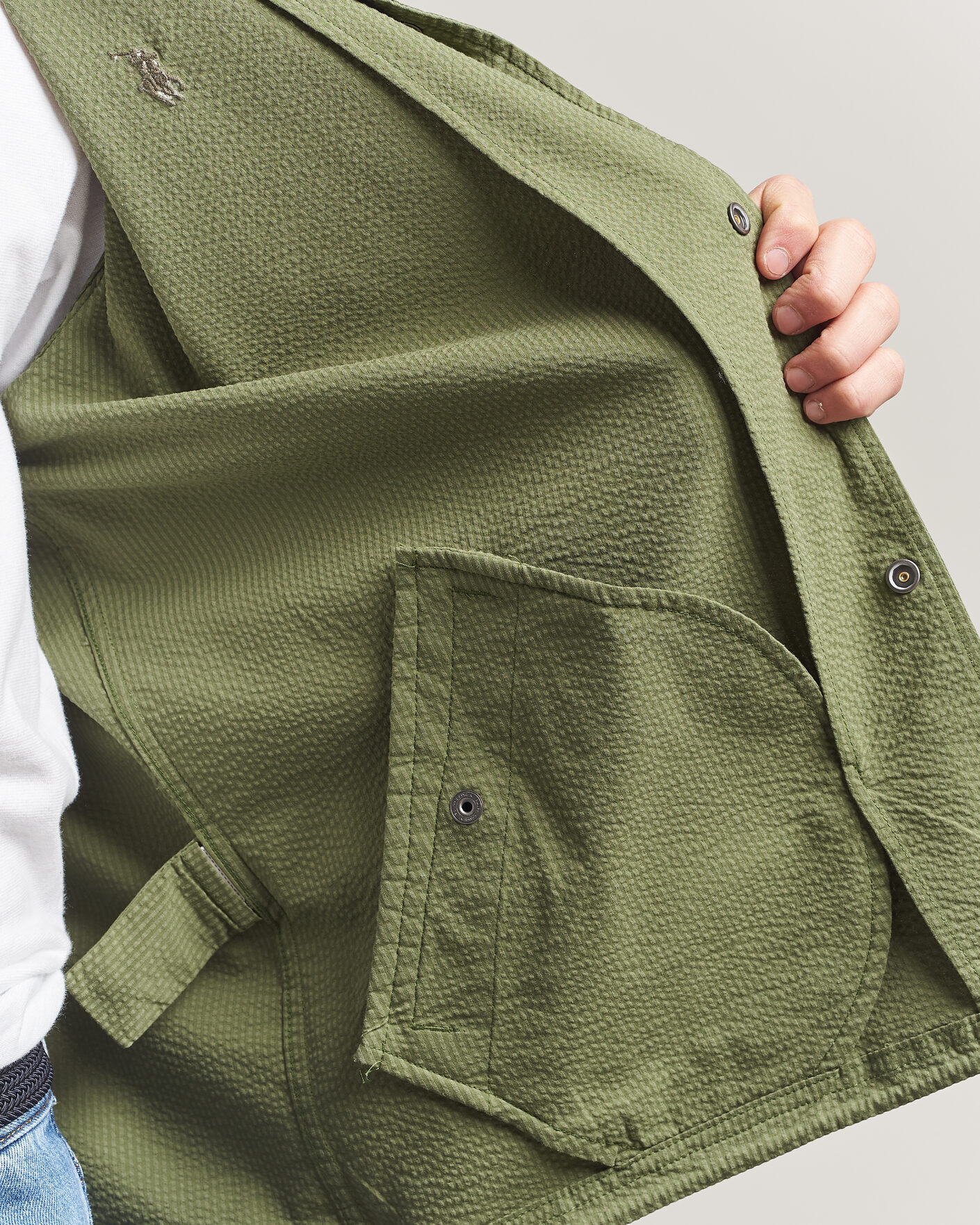 Mies | Takit | Polo Ralph Lauren | Seersucker Windbreaker Jacket Supply Olive