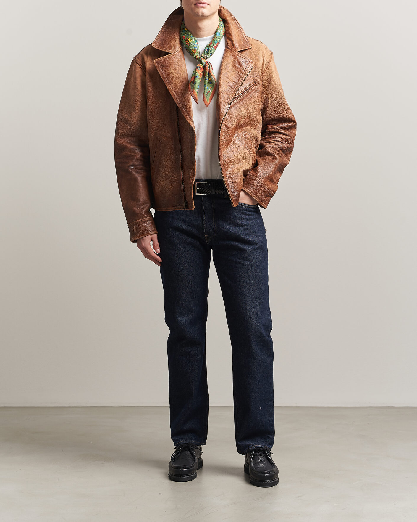 Mies | Takit | Polo Ralph Lauren | Cow Leather Moto Jacket Brown