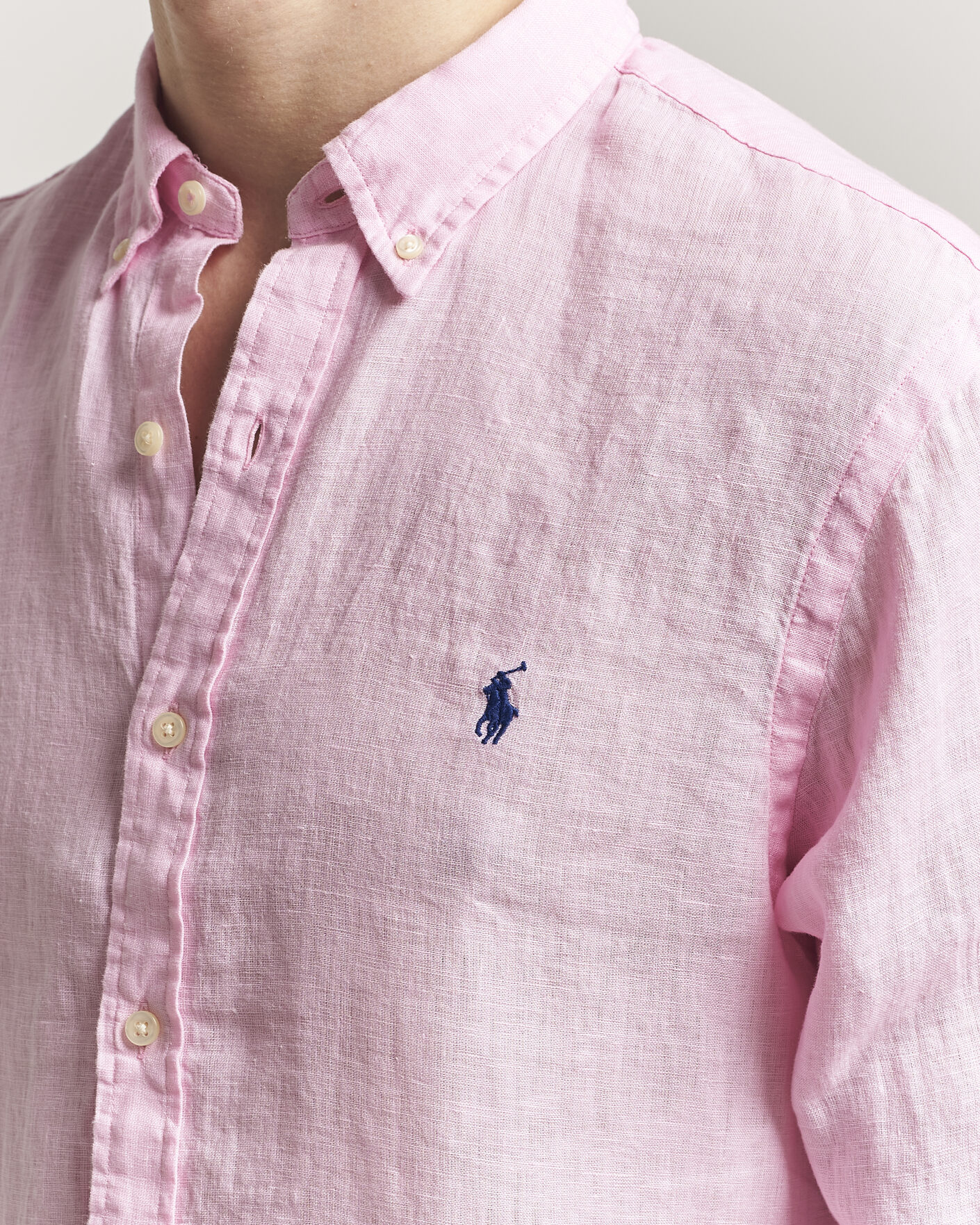 Mies | Kauluspaidat | Polo Ralph Lauren | Slim Fit Linen Shirt Carmel Pink