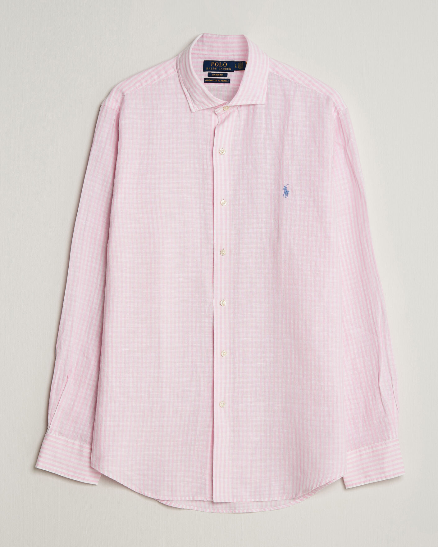 Mies | Kauluspaidat | Polo Ralph Lauren | Cotton/Linen Seersucker Shirt Pink/White