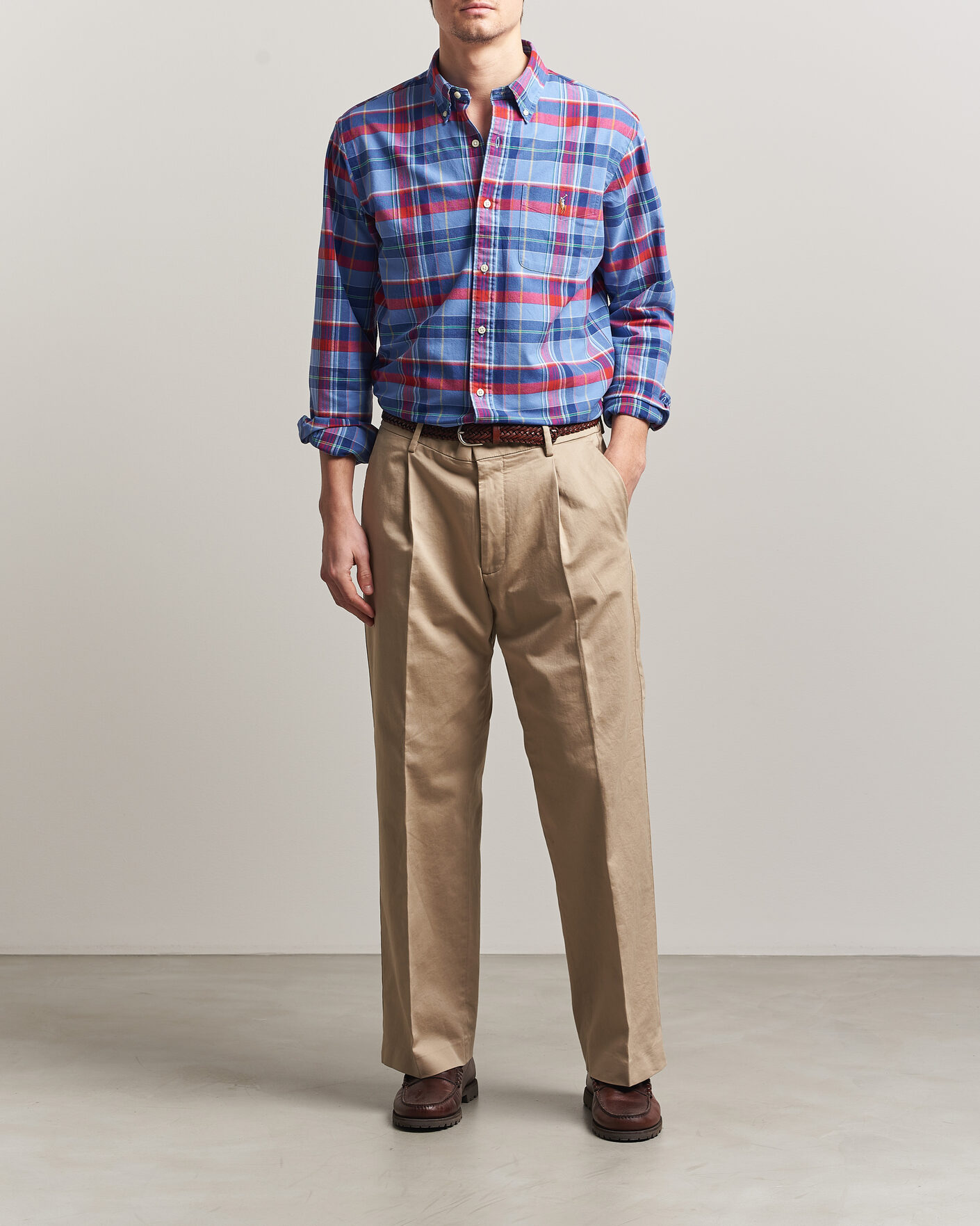 Mies | Kauluspaidat | Polo Ralph Lauren | Custom Fit Check Oxford Shirt Blue Multi