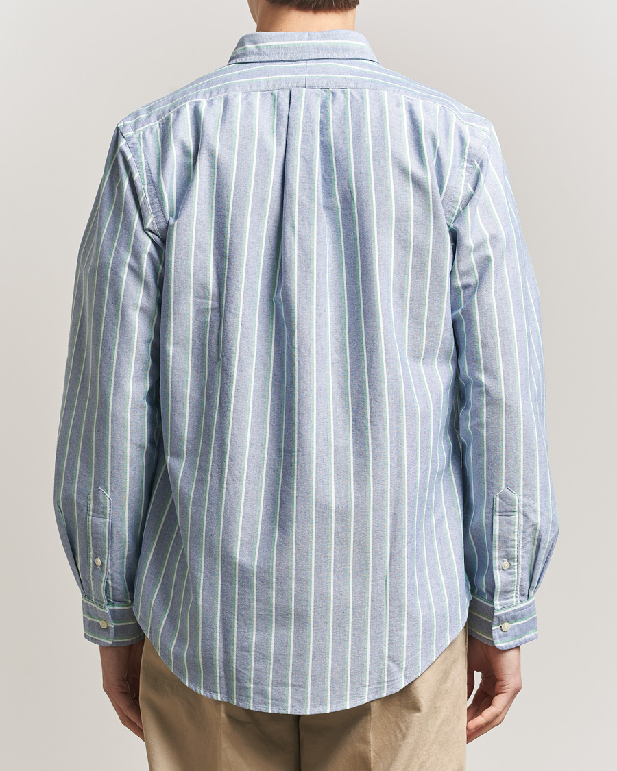 Mies | Kauluspaidat | Polo Ralph Lauren | Custom Fit Striped Oxford Shirt Navy/Green/Multi