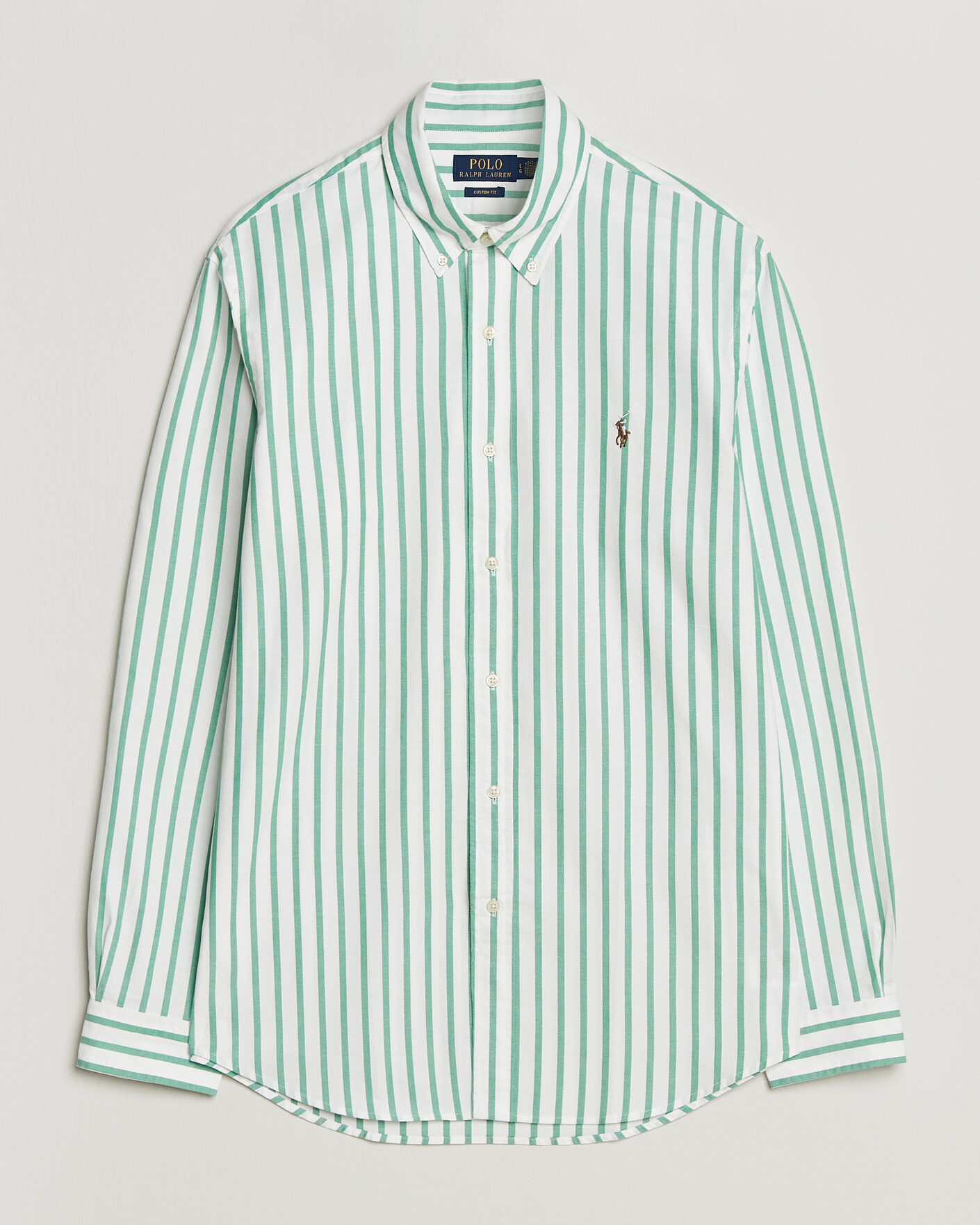 Mies | Kauluspaidat | Polo Ralph Lauren | Custom Fit Striped Oxford Shirt Green