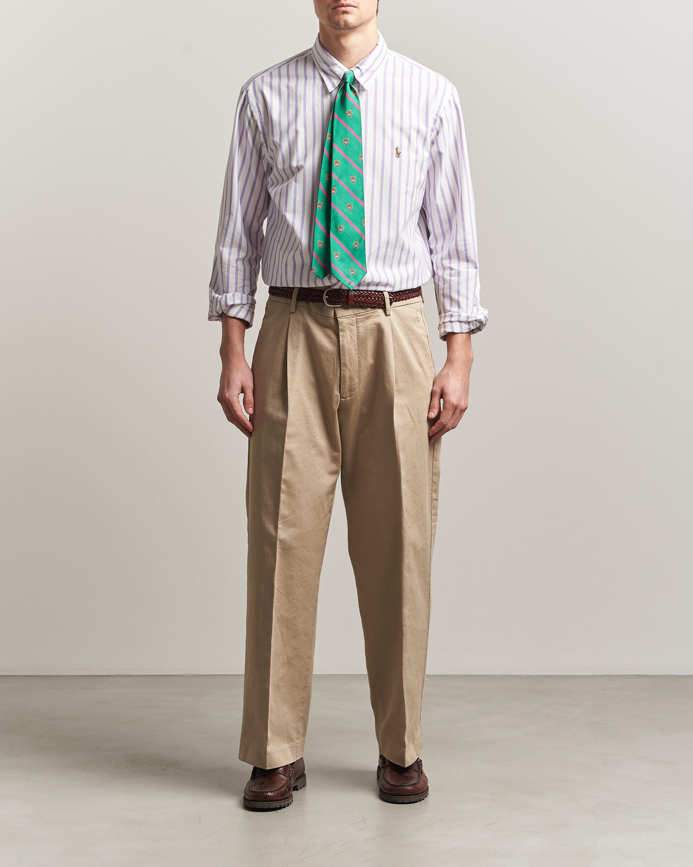 Mies | Kauluspaidat | Polo Ralph Lauren | Custom Fit Striped Oxford Shirt Purple