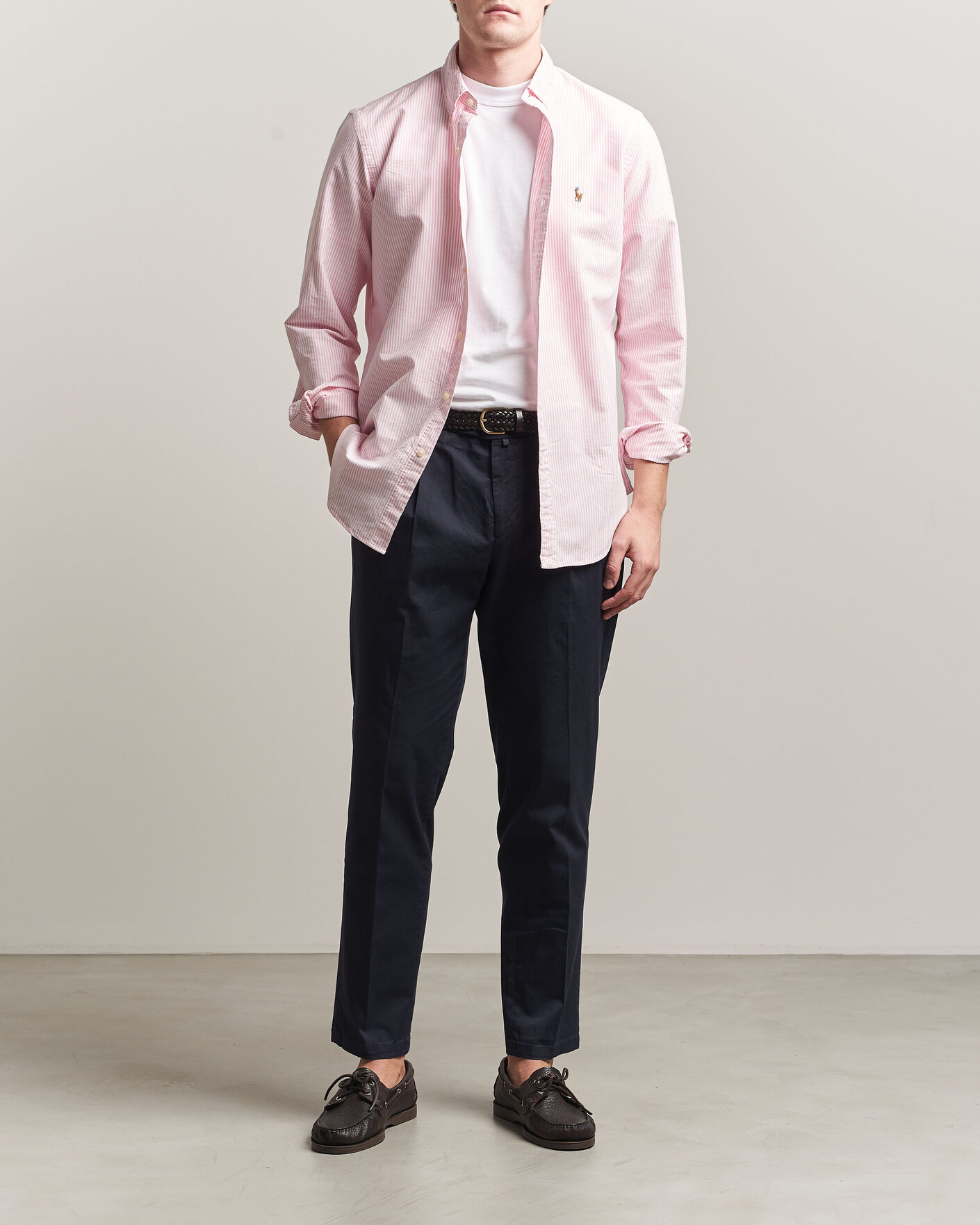 Mies | Kauluspaidat | Polo Ralph Lauren | Custom Fit Micro Striped Oxford Shirt Pink
