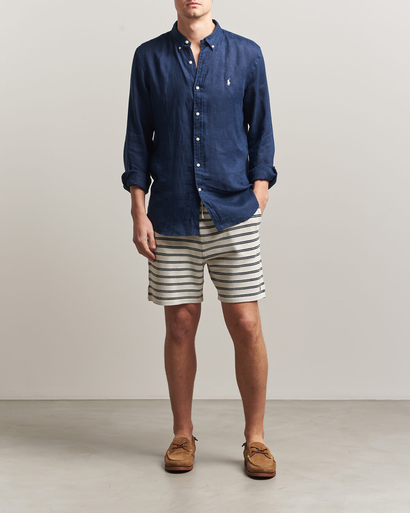 Mies | Shortsit | Polo Ralph Lauren | Knitted Shorts Pale Cream/Newport Navy
