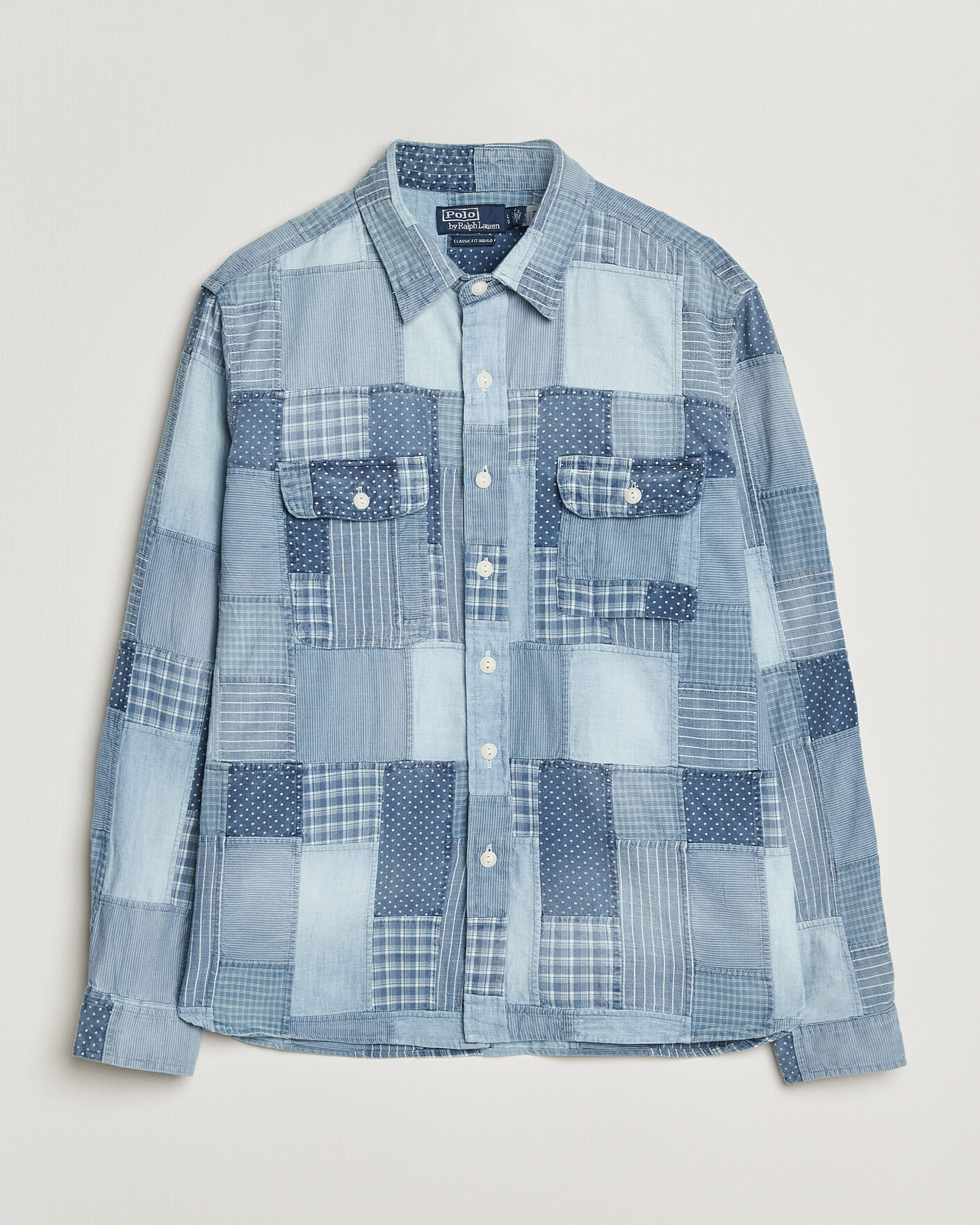 Mies | Kauluspaidat | Polo Ralph Lauren | Indigo Patchwork Shirt Blue