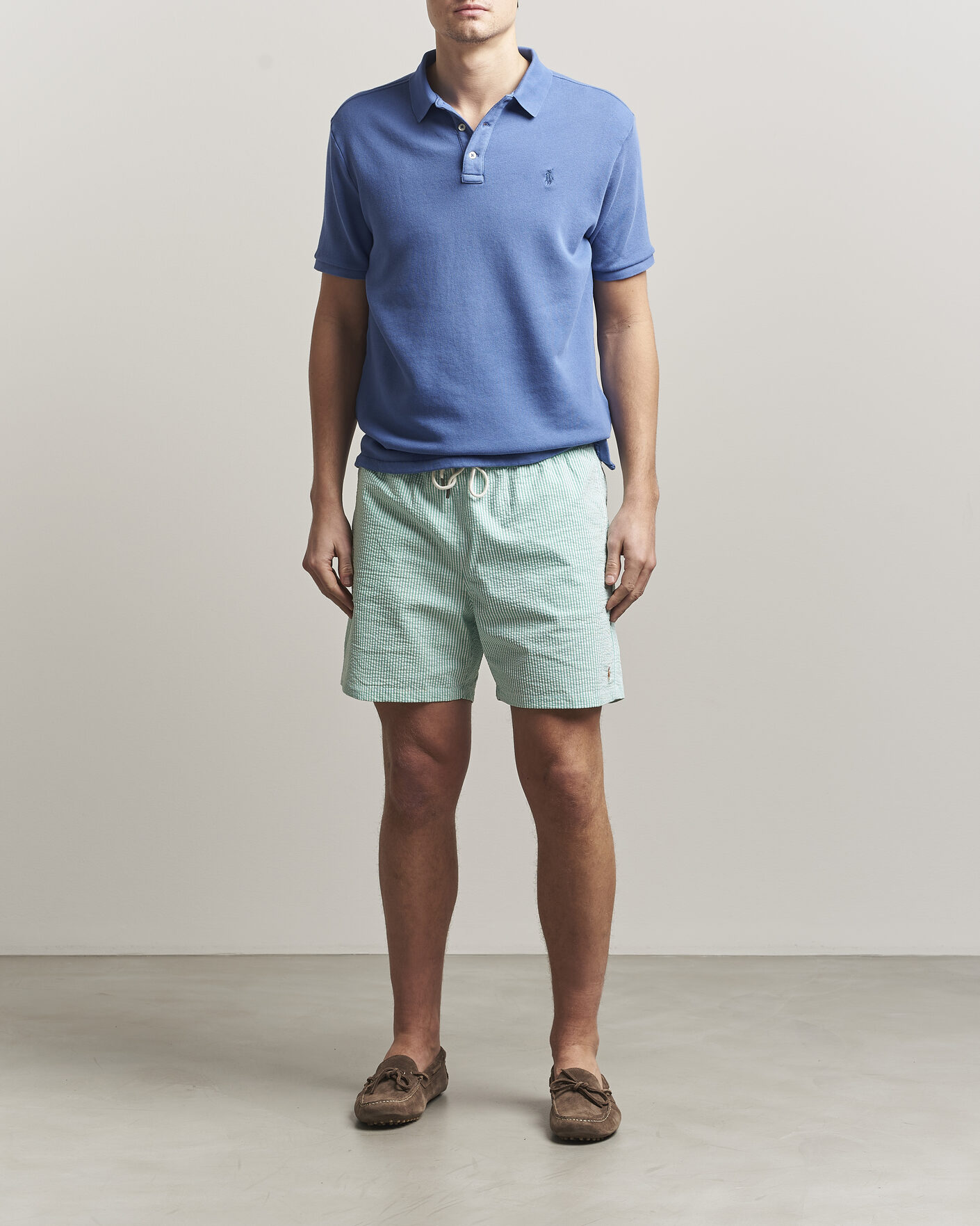 Mies | Uimahousut | Polo Ralph Lauren | Traveler Mid Trunk Seersucker Green