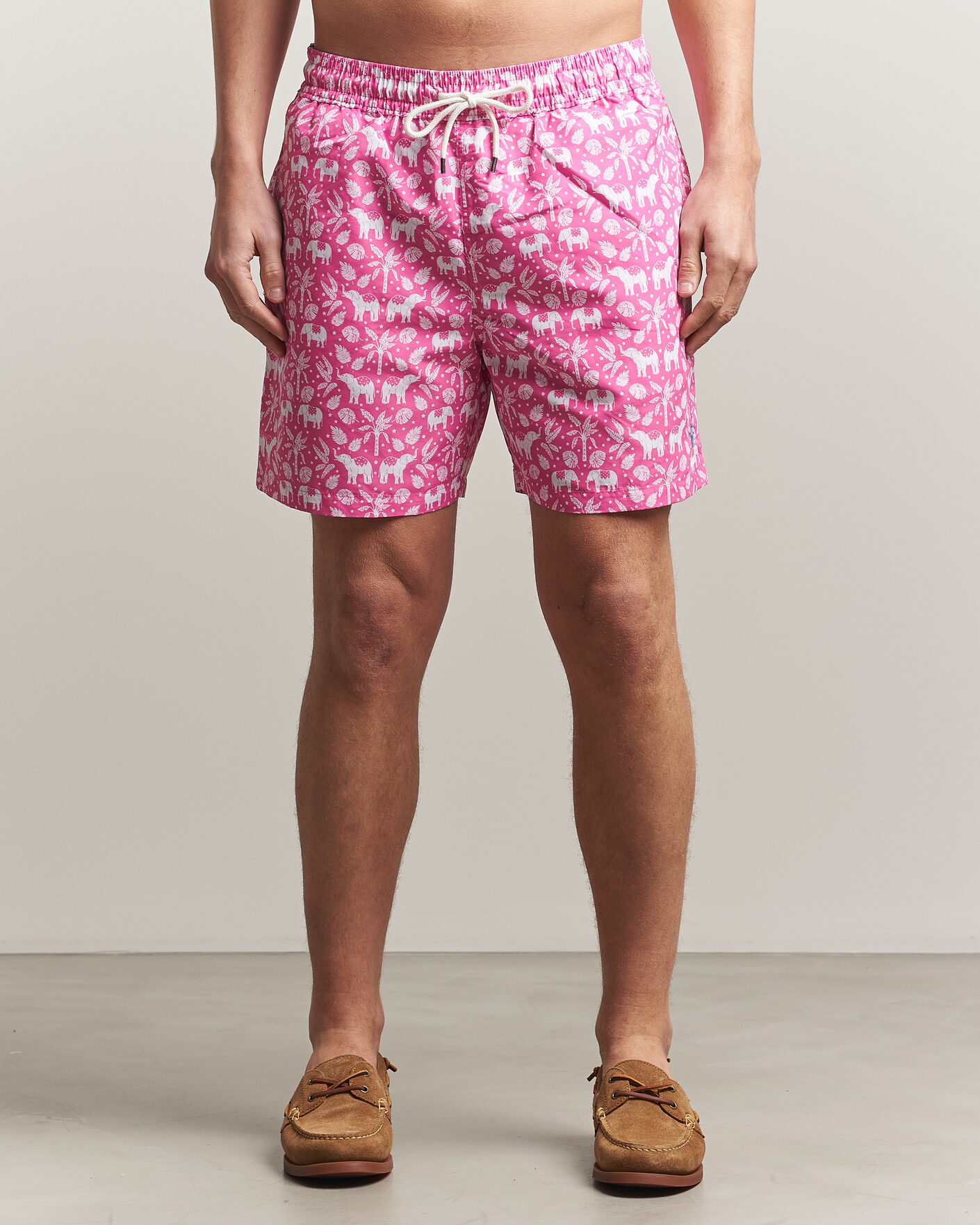 Mies | Uimahousut | Polo Ralph Lauren | Traveler Print Mid Trunk Pink