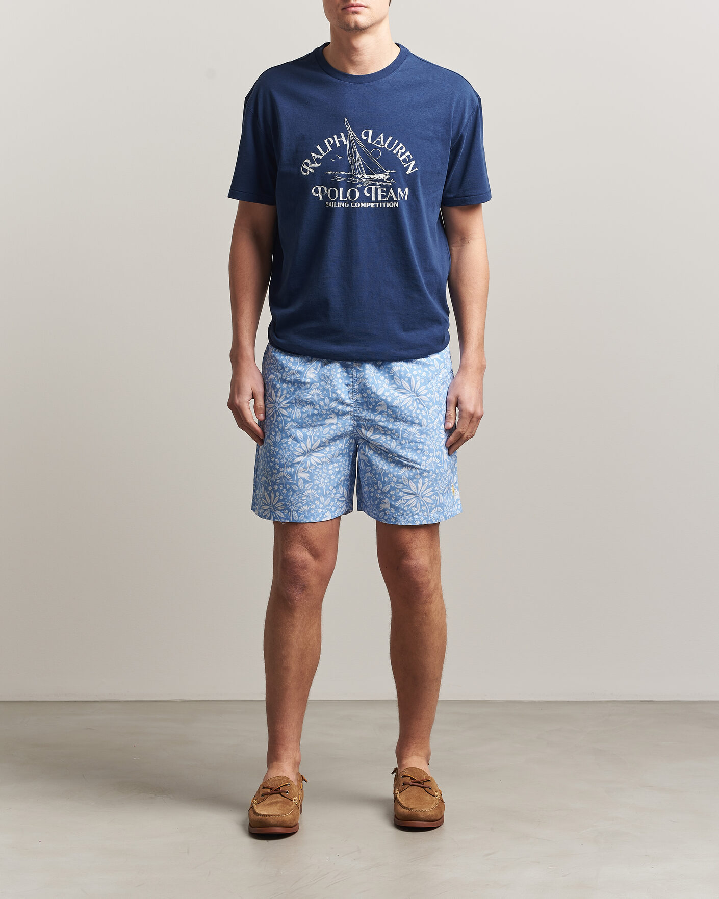 Mies | Uimahousut | Polo Ralph Lauren | Traveler Print Mid Trunk Blue