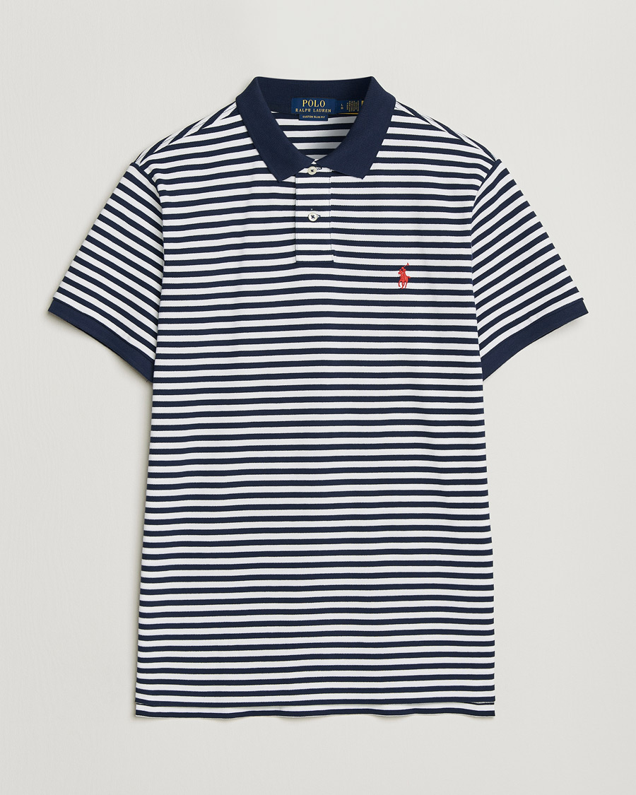 Mies | Pikeet | Polo Ralph Lauren | Custom Slim Fit Striped Polo Navy/White