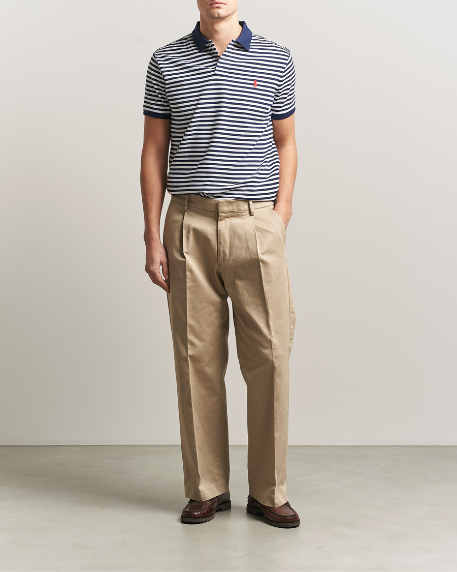 Mies | Pikeet | Polo Ralph Lauren | Custom Slim Fit Striped Polo Navy/White