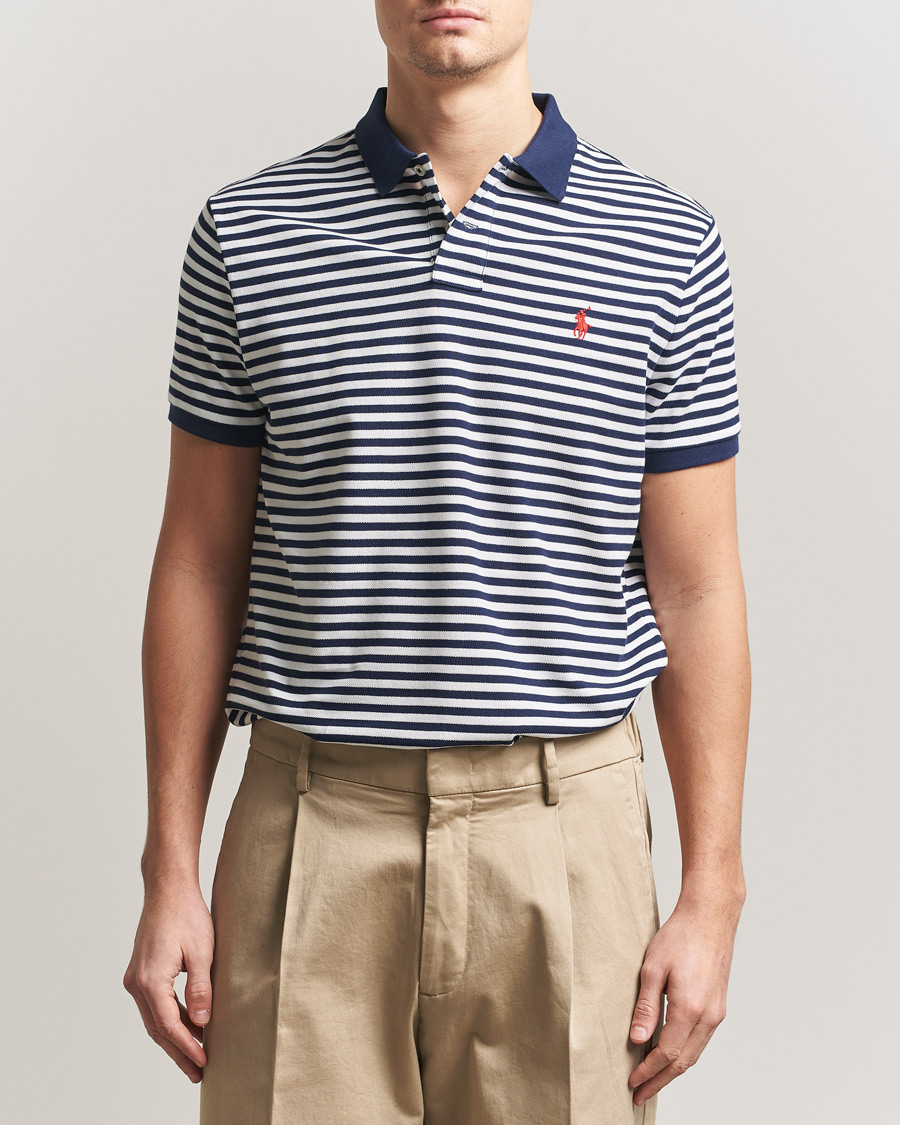 Mies | Pikeet | Polo Ralph Lauren | Custom Slim Fit Striped Polo Navy/White